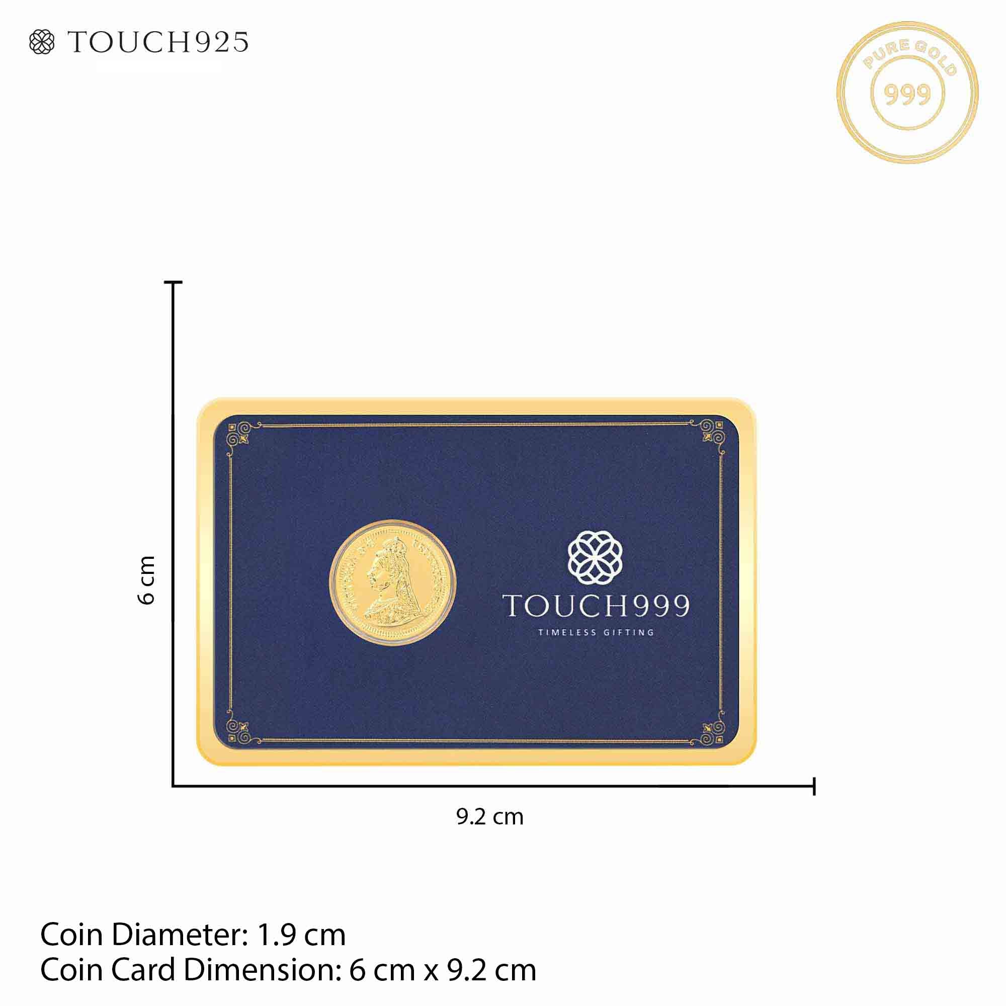 24K (999) Pure 100 mg Victoria Gold Coin