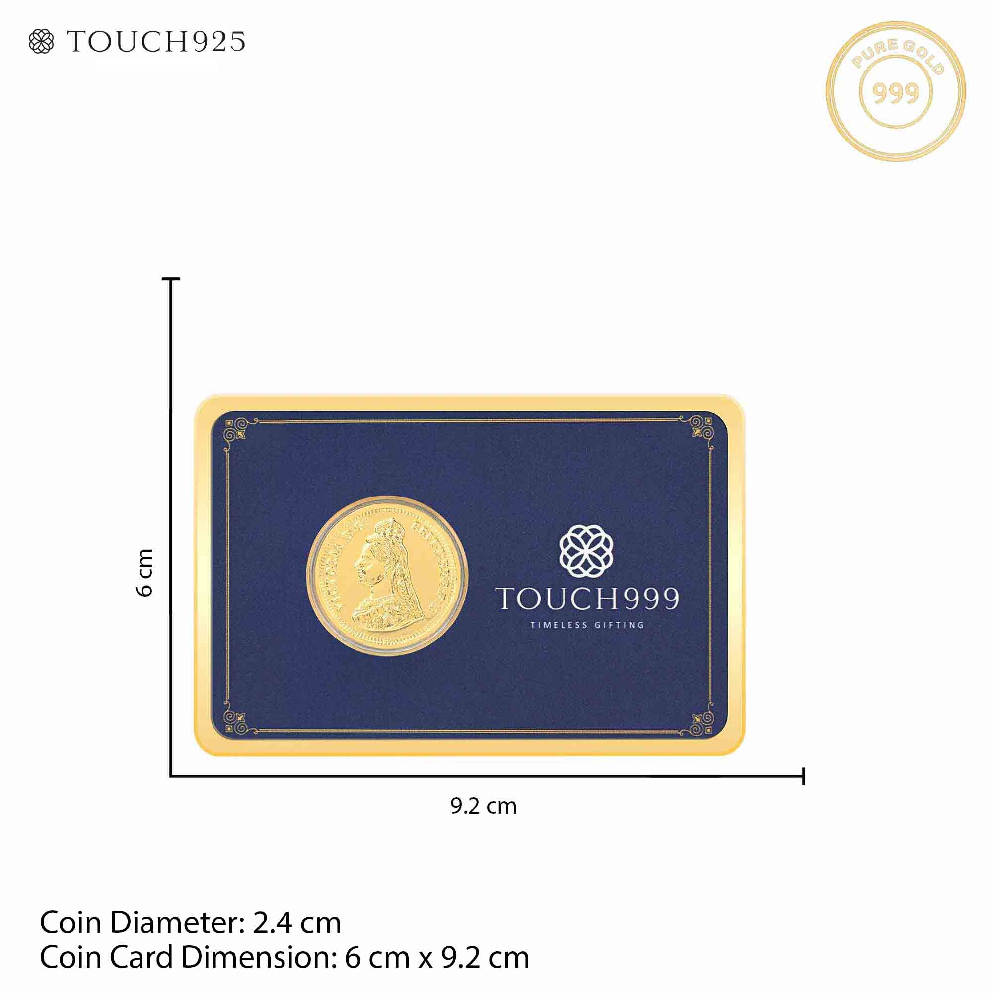 24K (999) Pure 200 mg Victoria Gold Coin