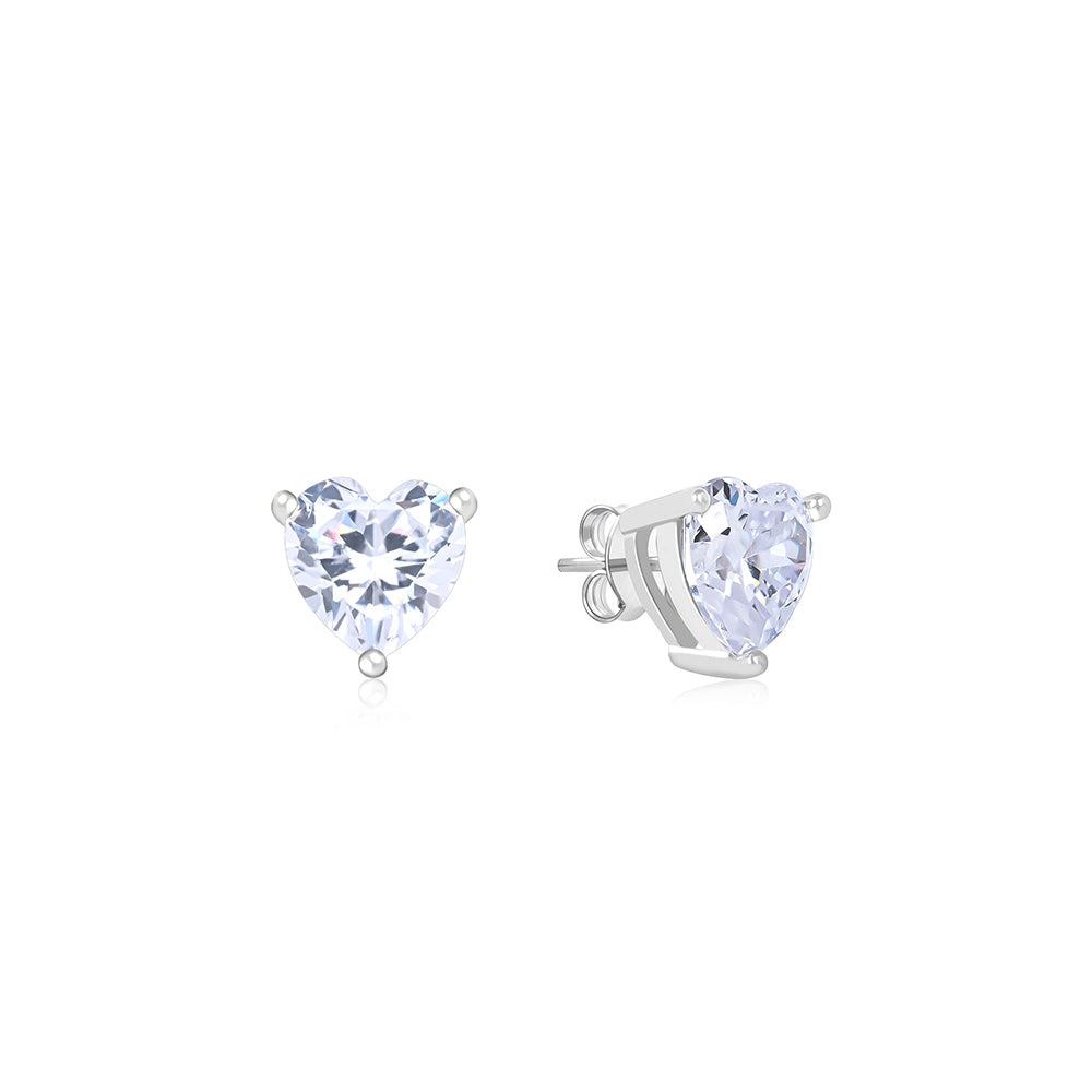 Embraced Heart Silver Studs