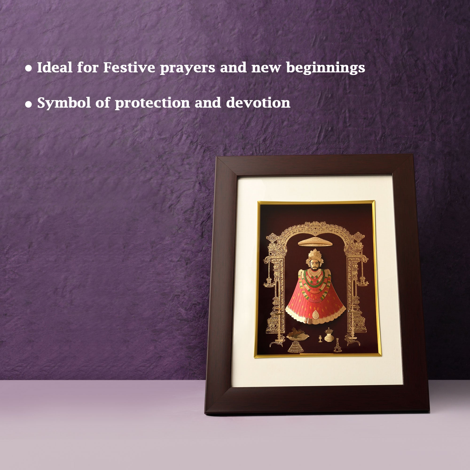 24K Gold Plated Khatu Shyam Ji Frame