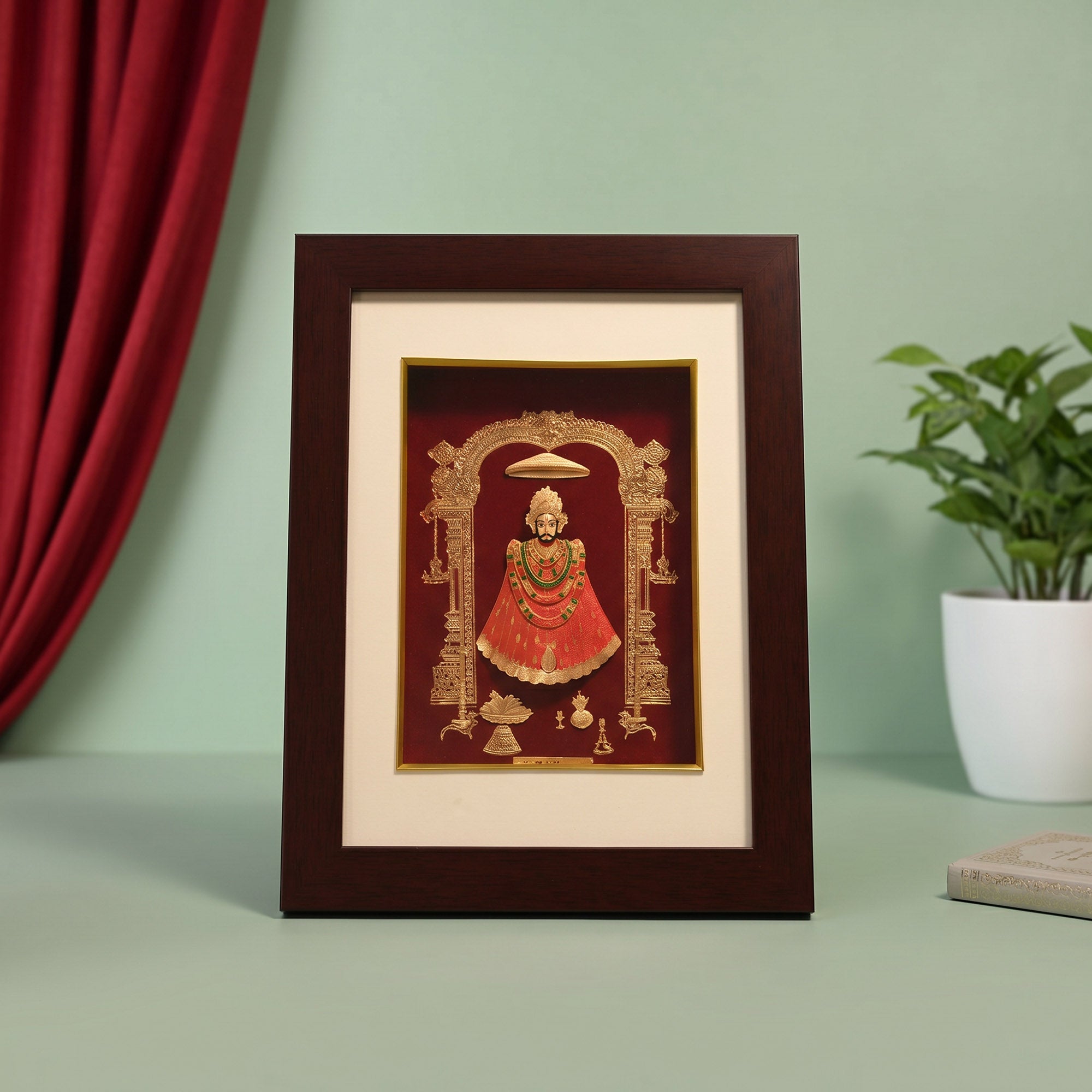 24K Gold Plated Khatu Shyam Ji Frame