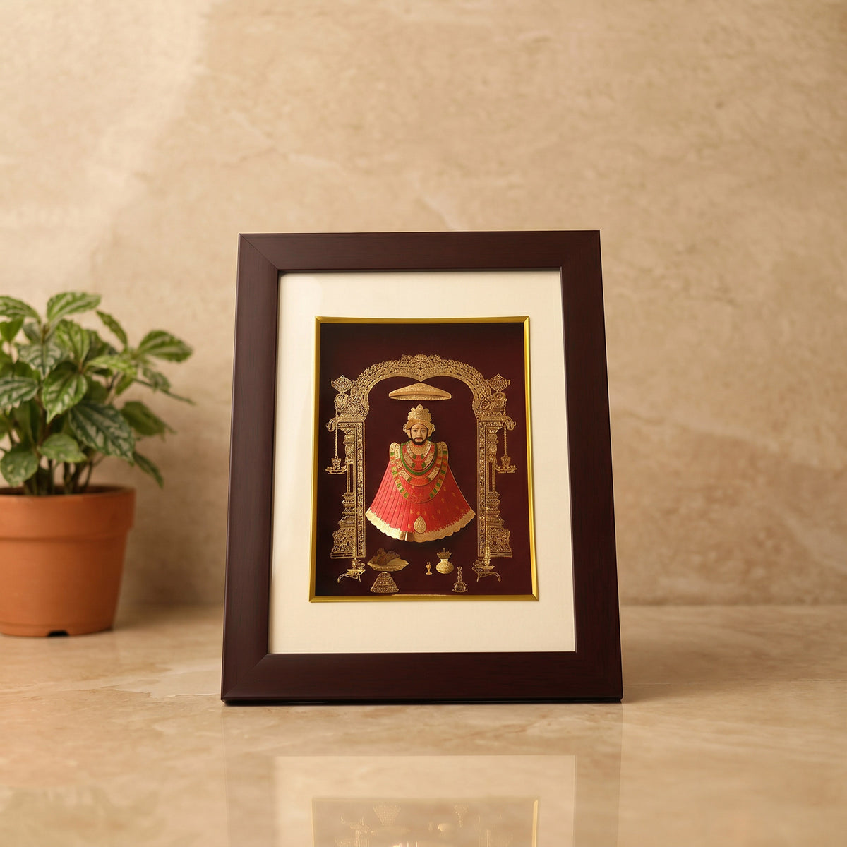 24K Gold Plated Khatu Shyam Ji Frame
