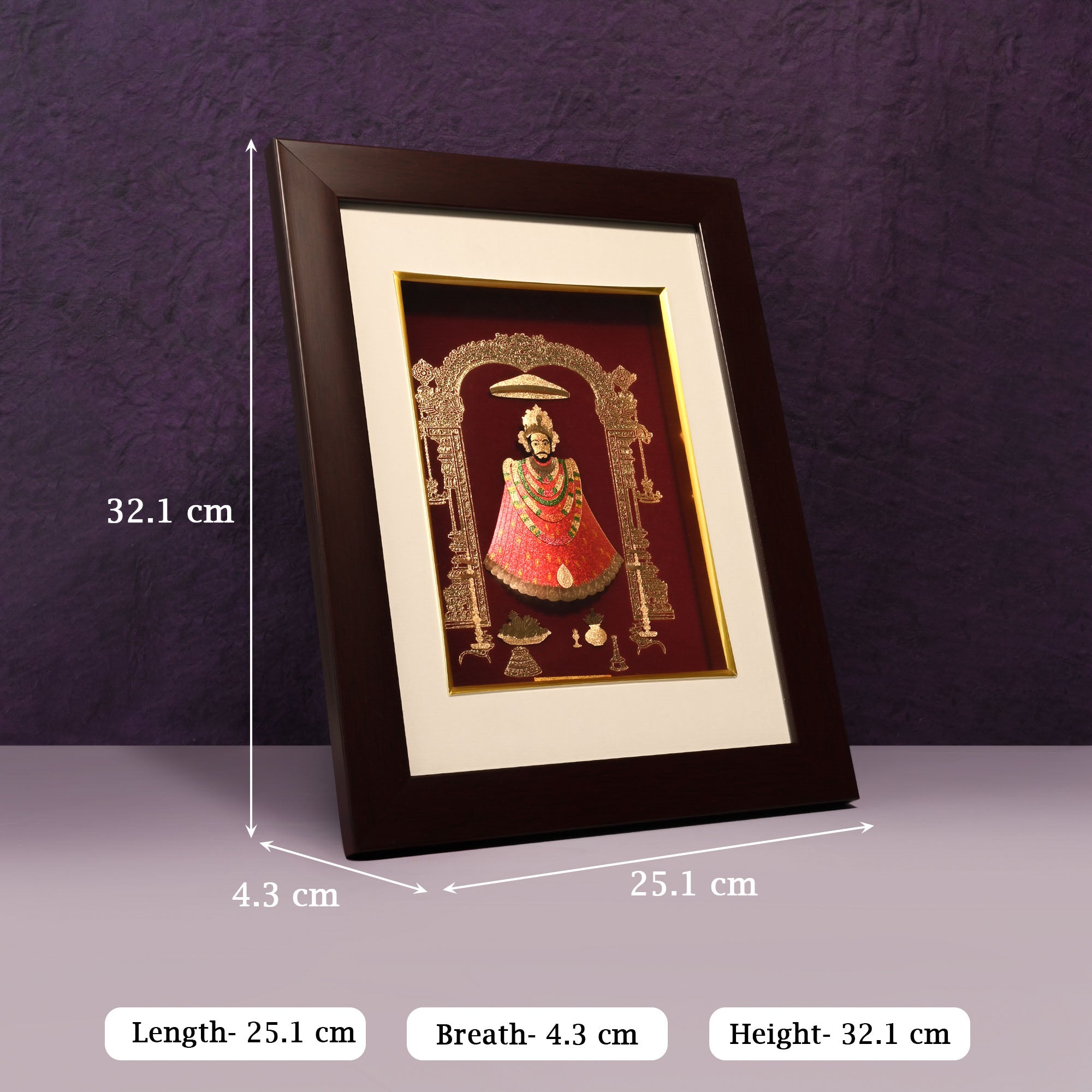 24K Gold Plated Khatu Shyam Ji Frame