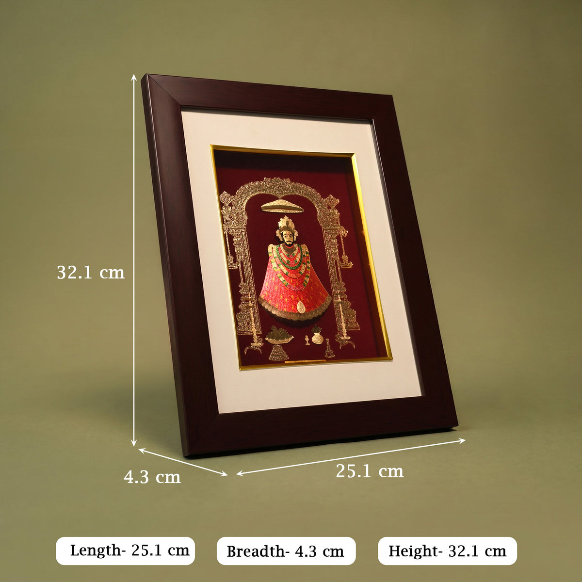 24K Gold Plated Khatu Shyam Ji Frame
