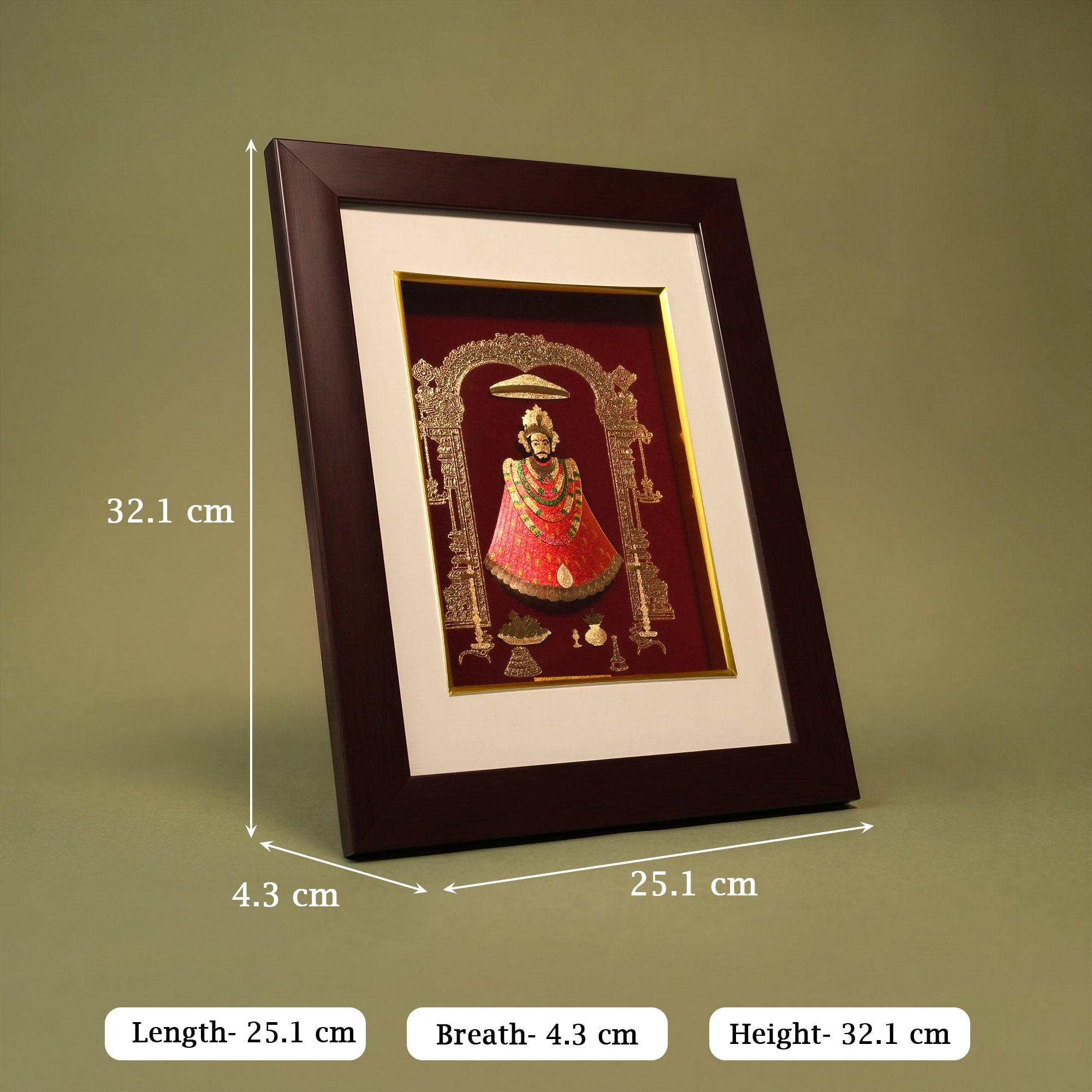 24K Gold Plated Khatu Shyam Ji Frame