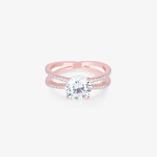 Crystal Cascade Rose Gold Ring