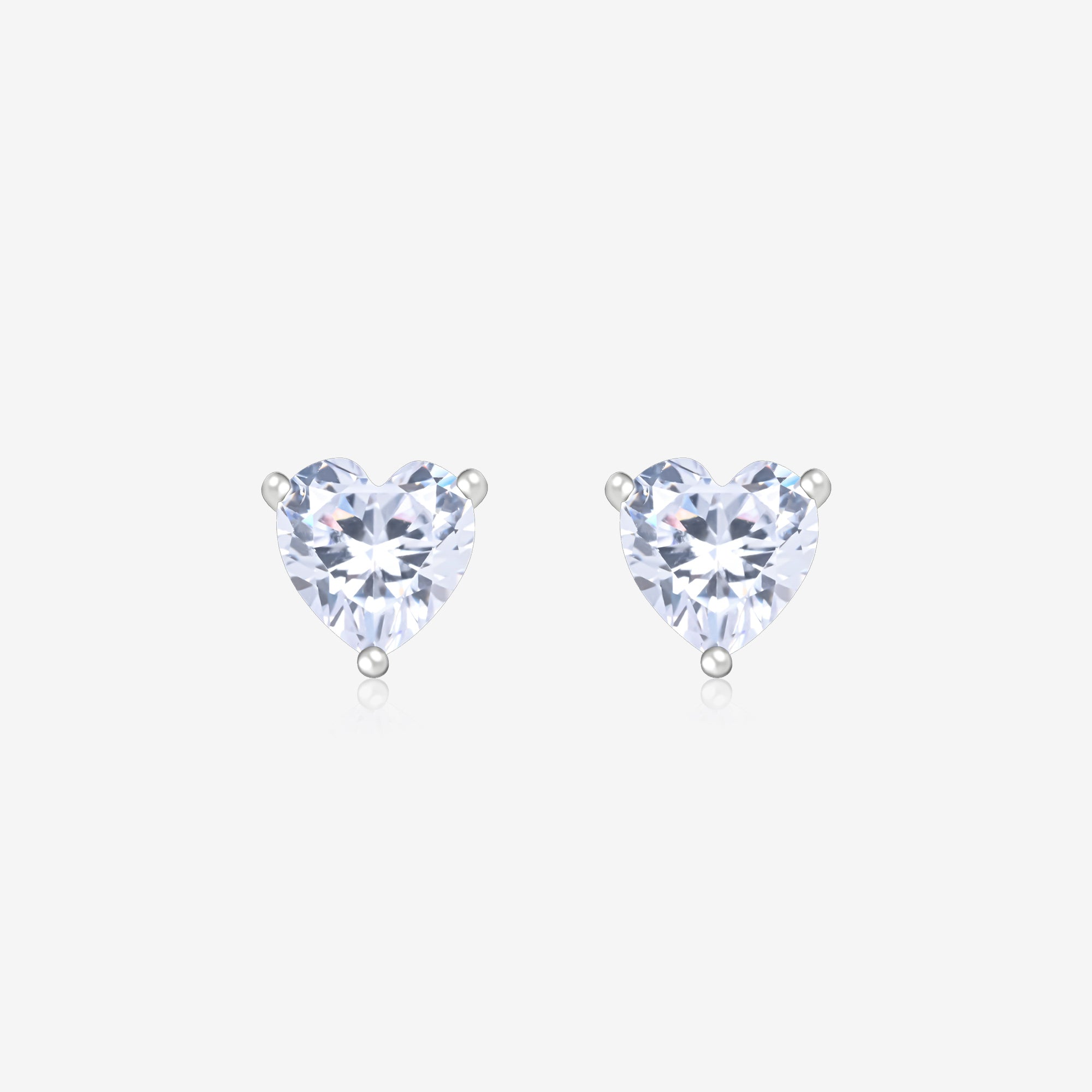 Sleek Heart Stone Studs