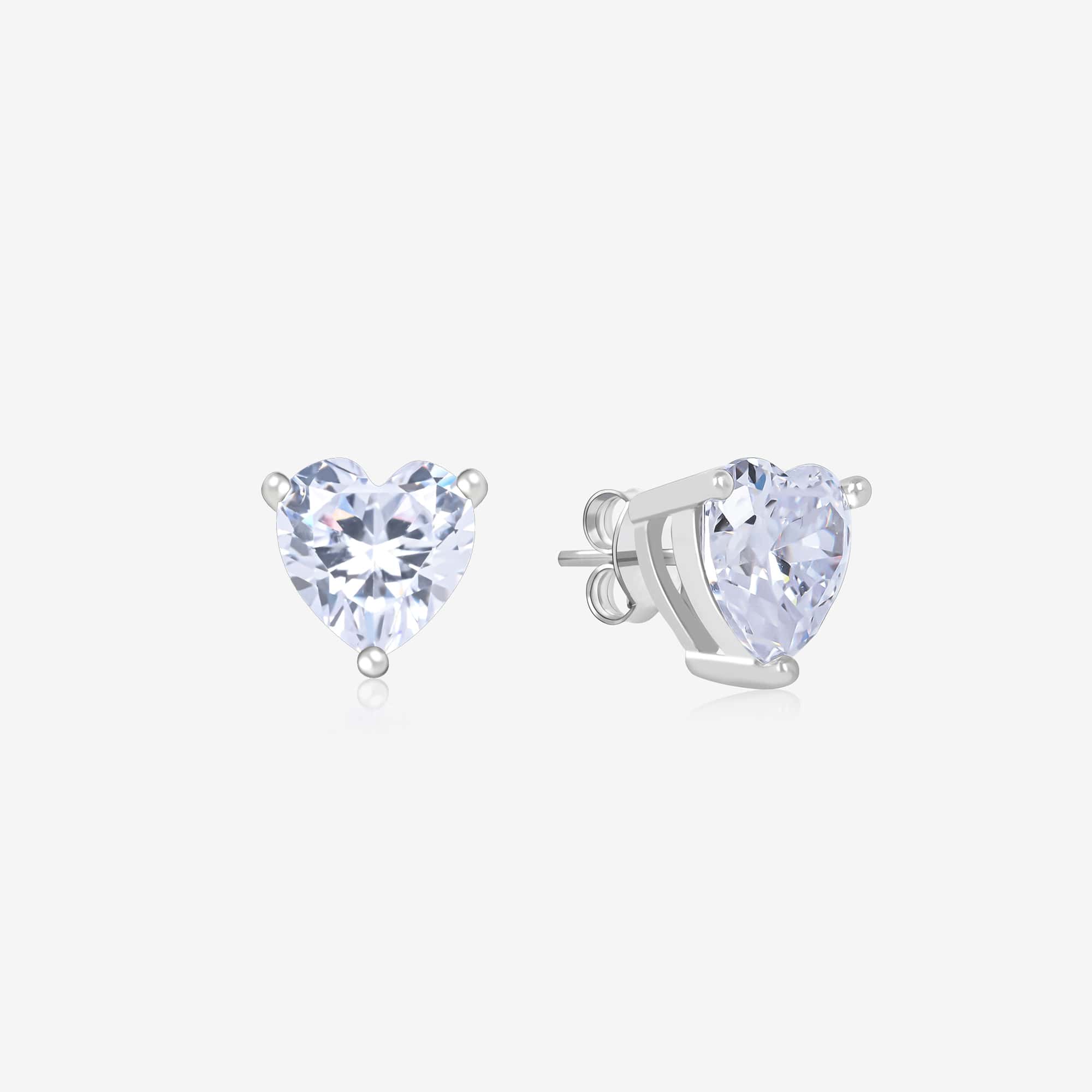 Embraced Heart Silver Studs