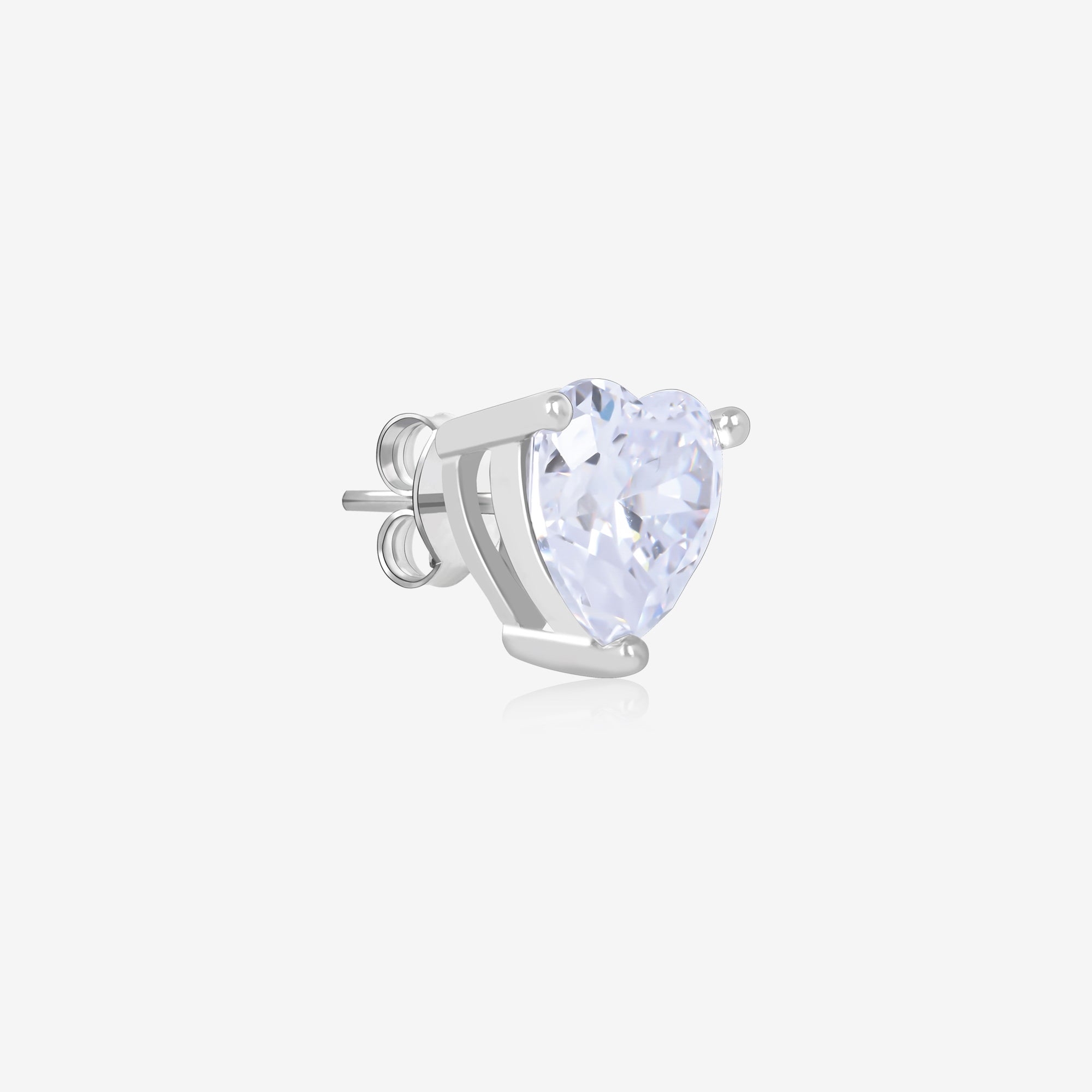Sleek Heart Stone Studs