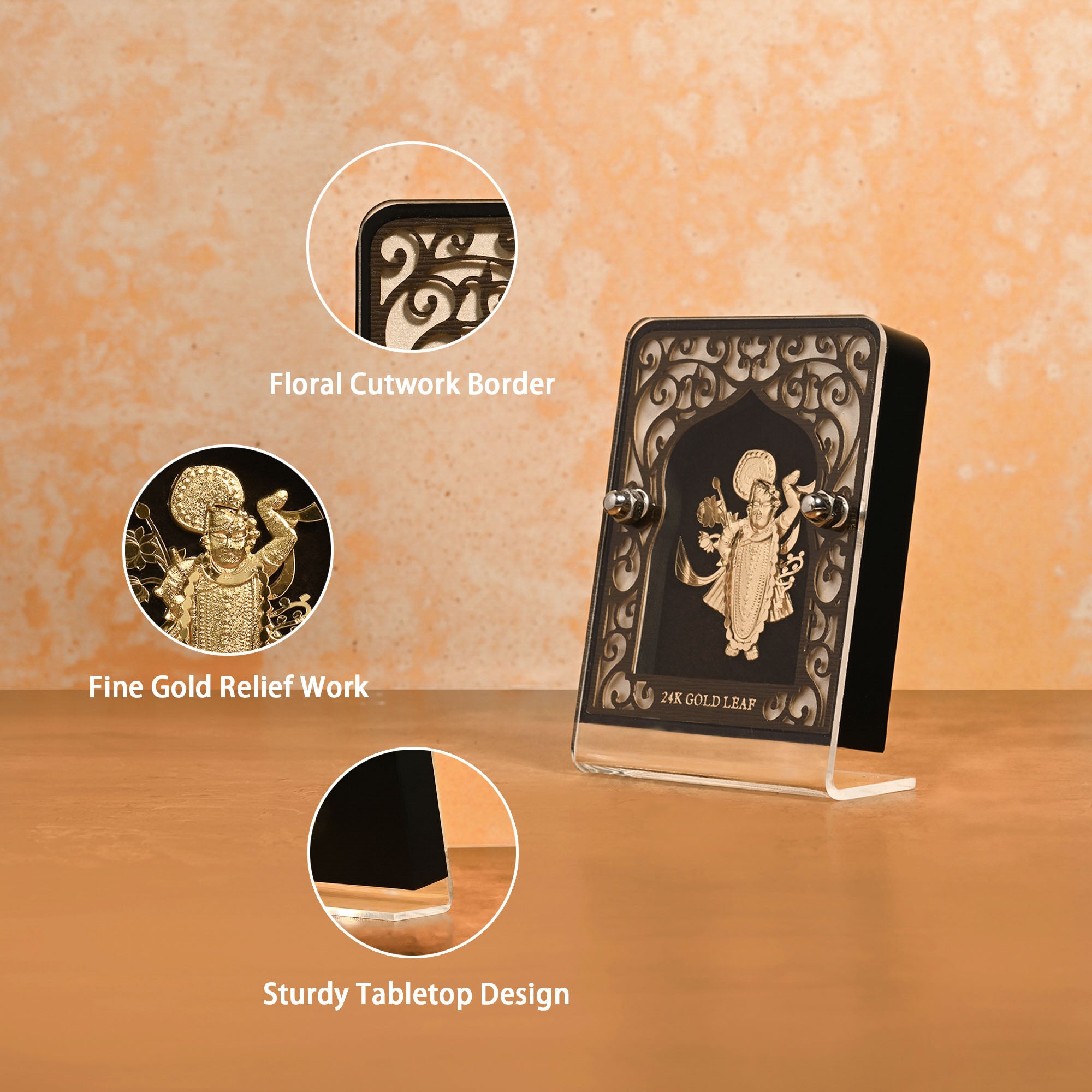 24K Gold Foil Shrinathji Frame