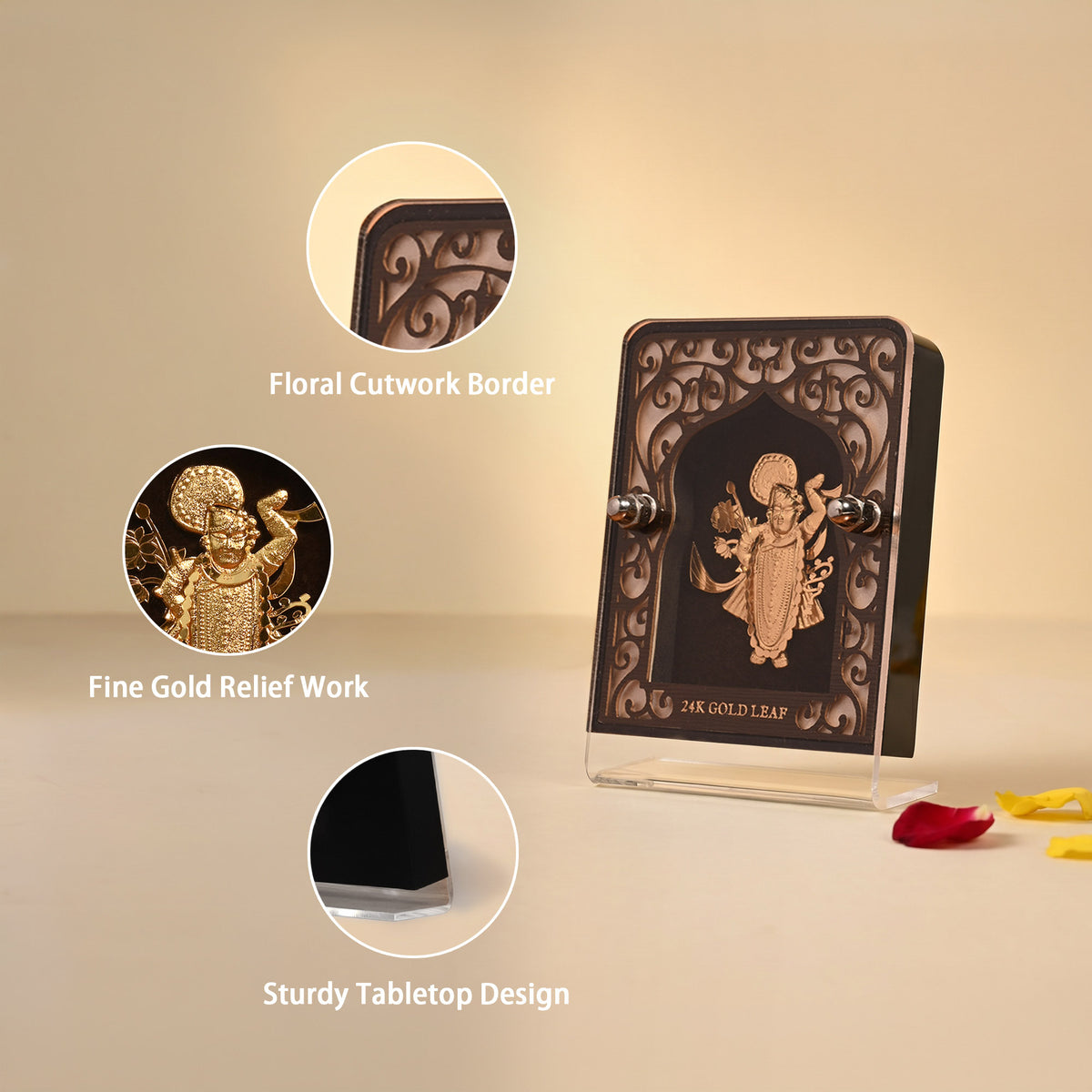 24K Gold Foil Shrinathji Frame