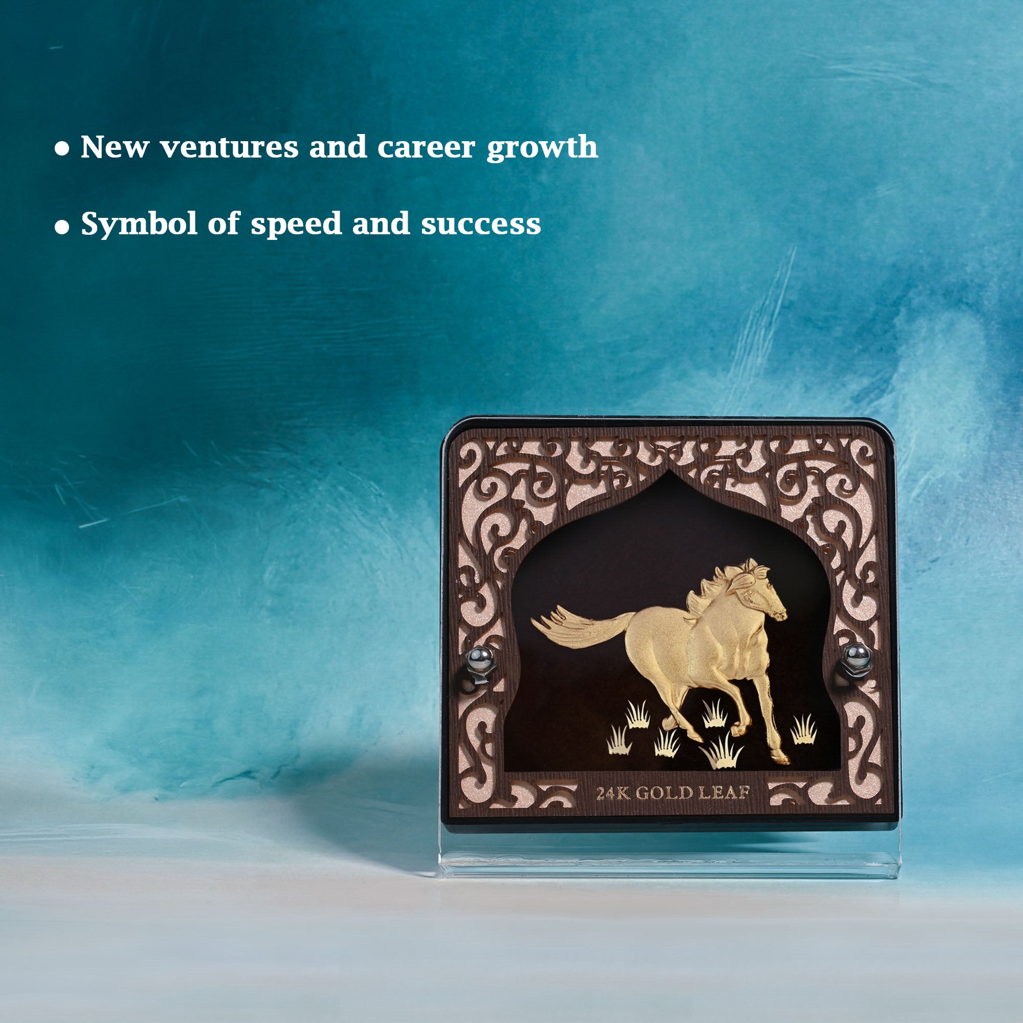 24K Gold Foil Running Horse Frame