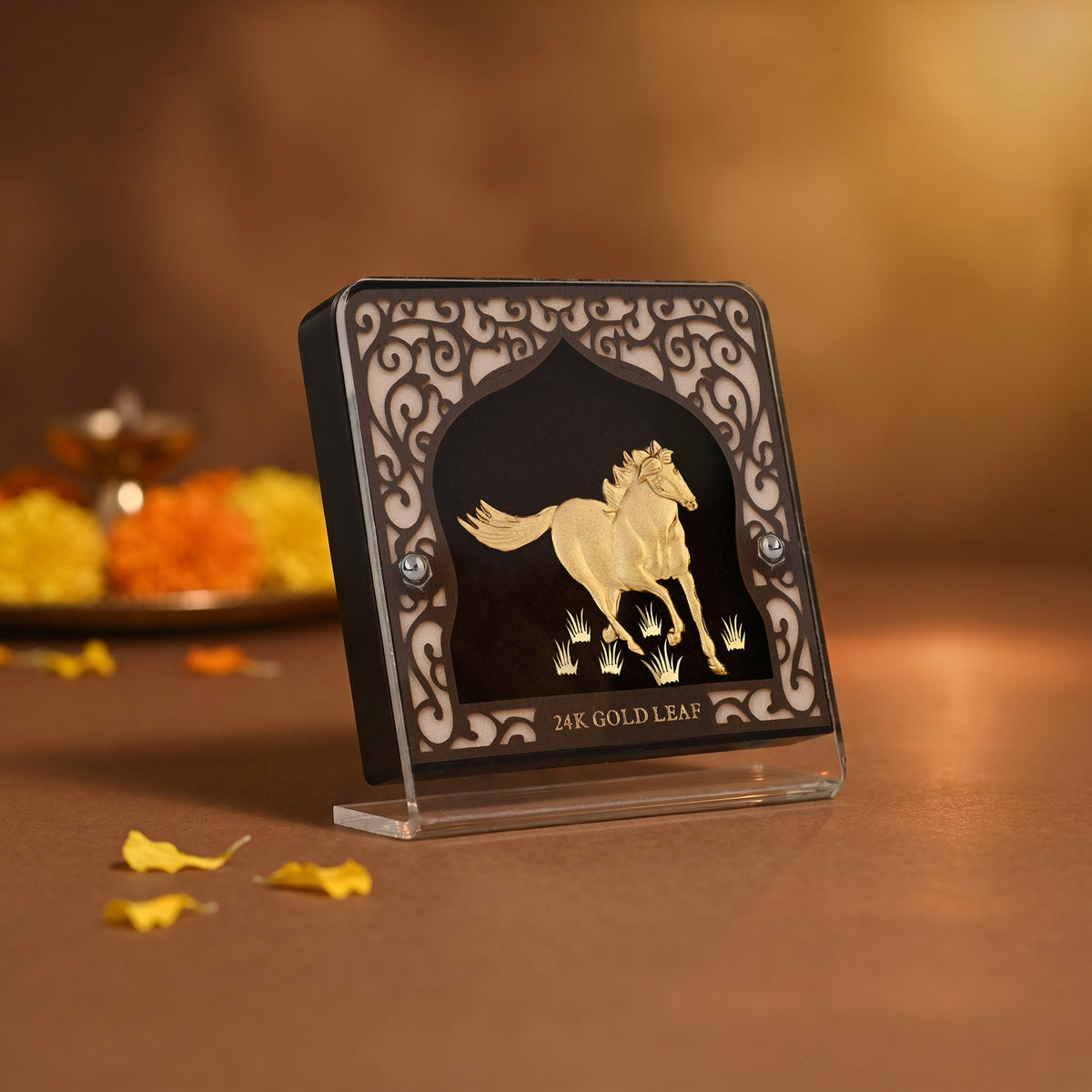 24K Gold Foil Running Horse Frame