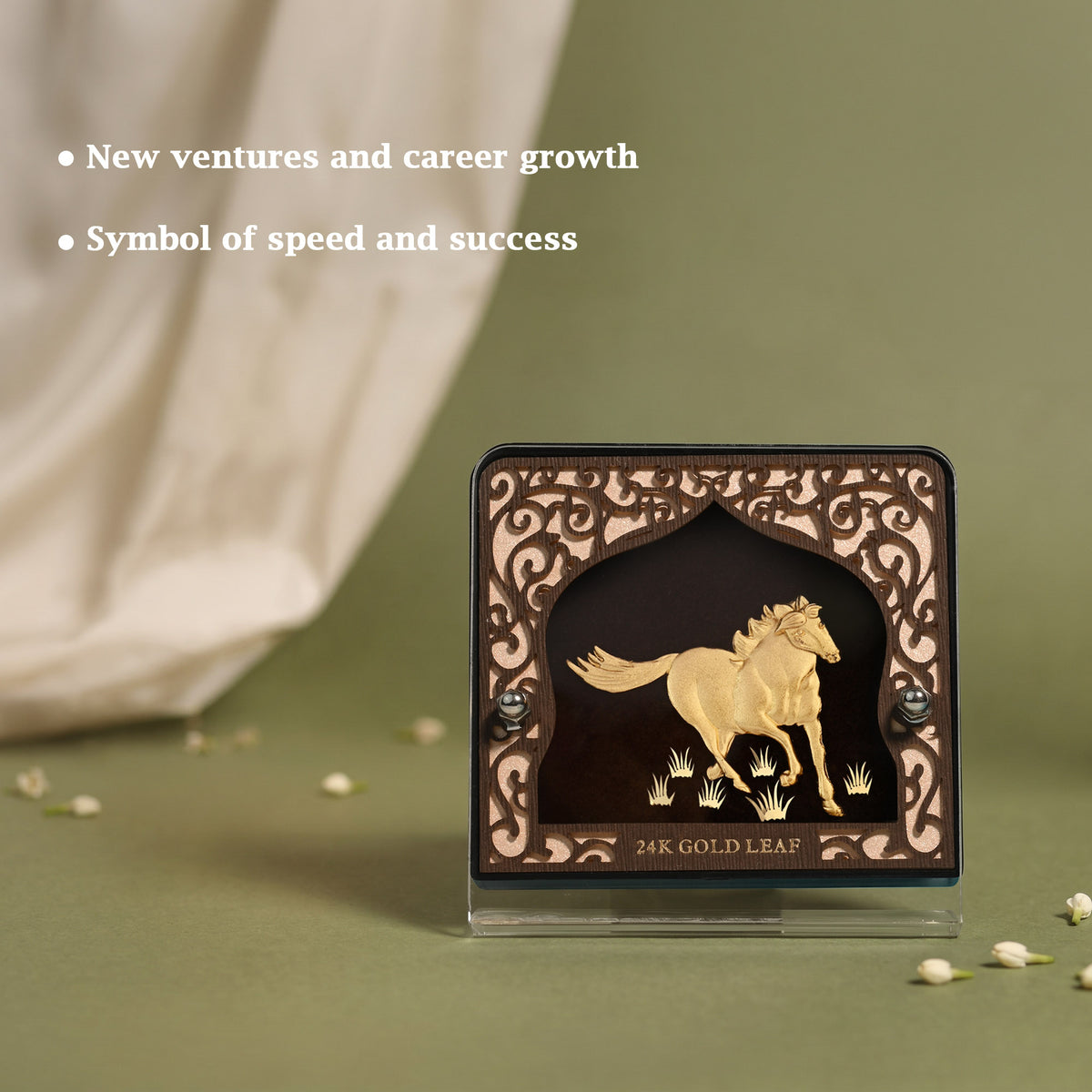24K Gold Foil Running Horse Frame