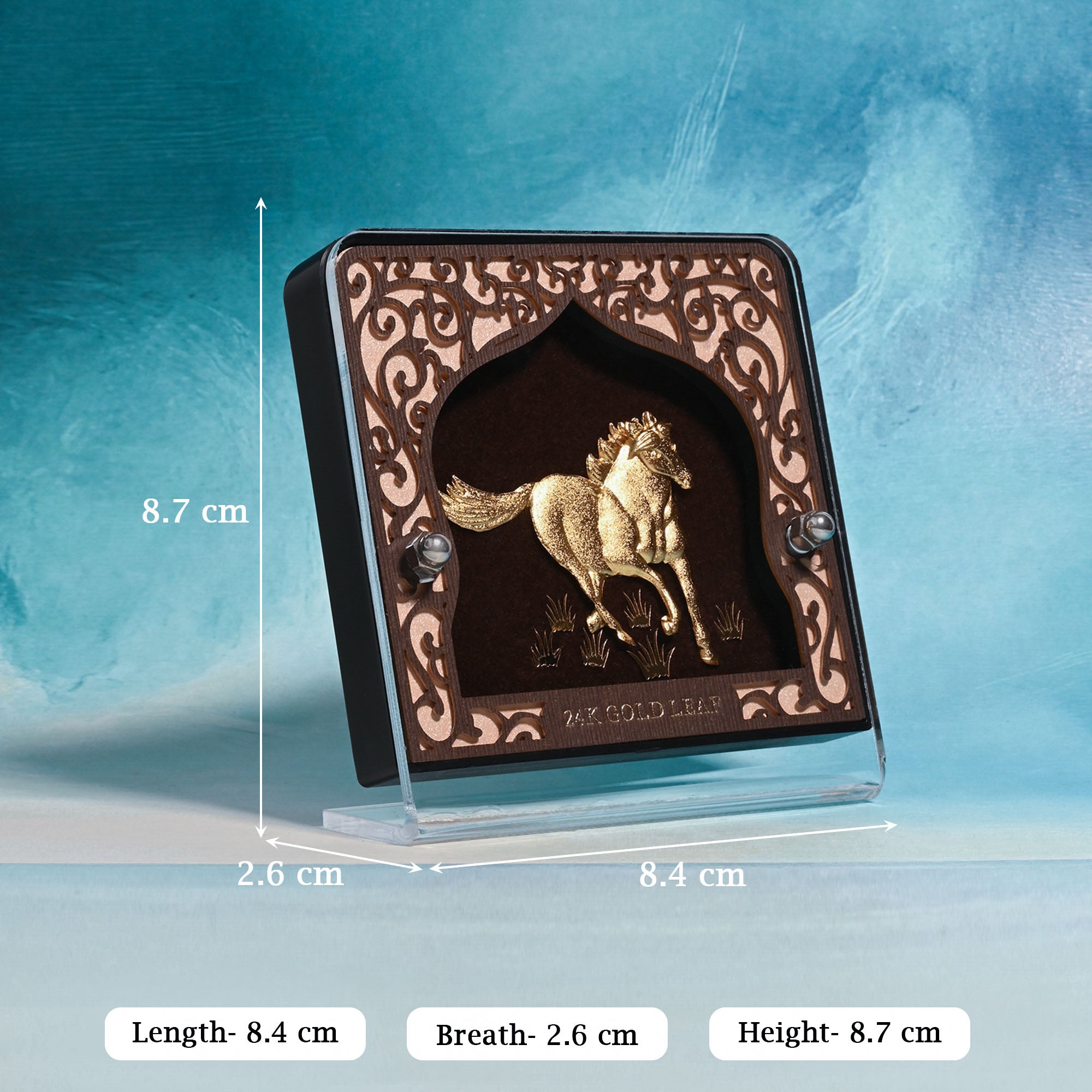 24K Gold Foil Running Horse Frame