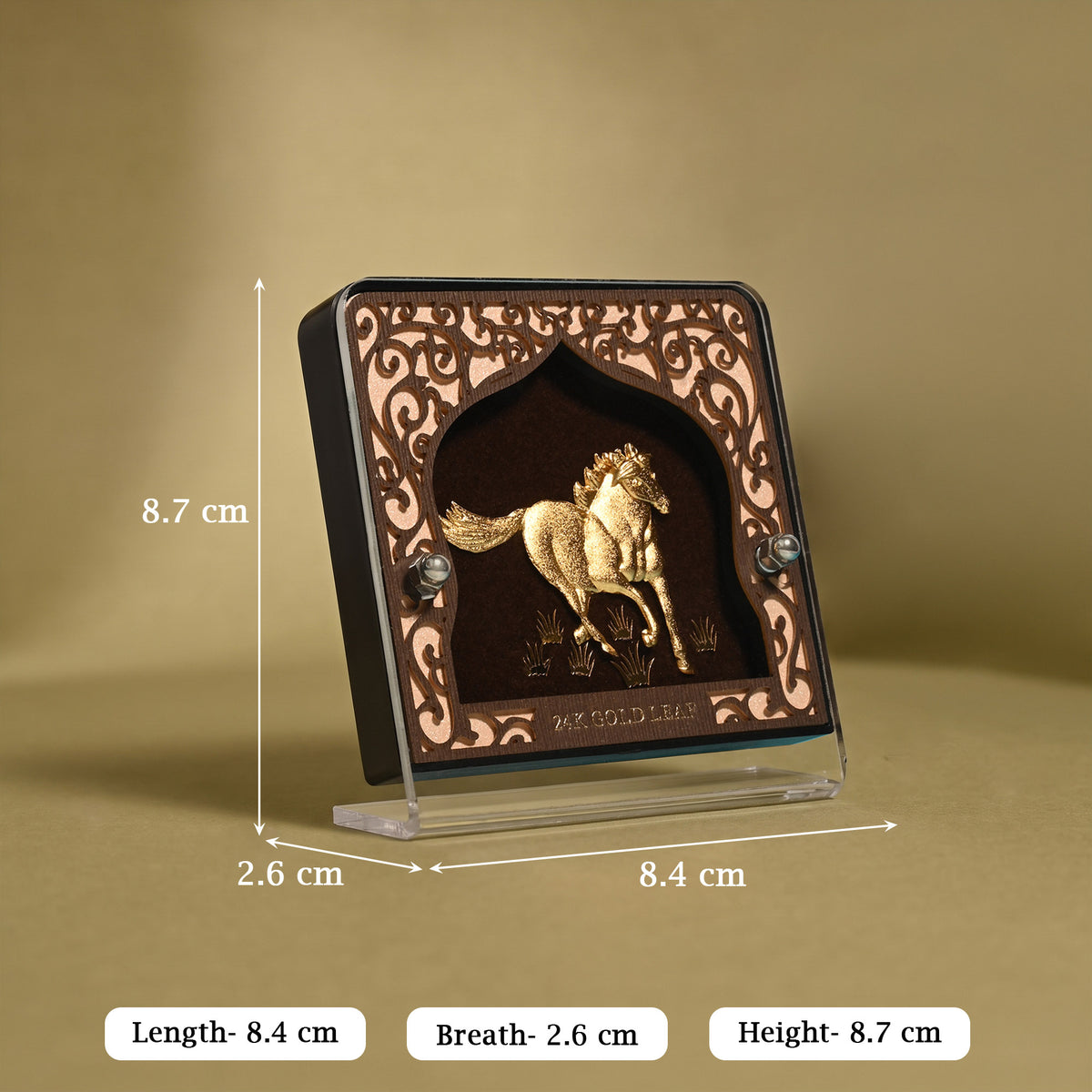 24K Gold Foil Running Horse Frame