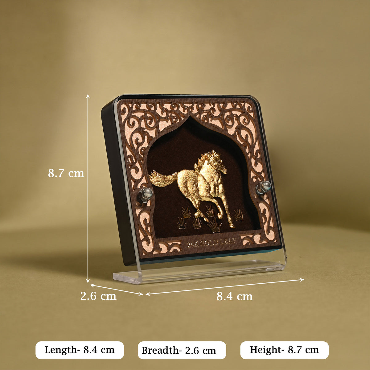 24K Gold Foil Running Horse Frame