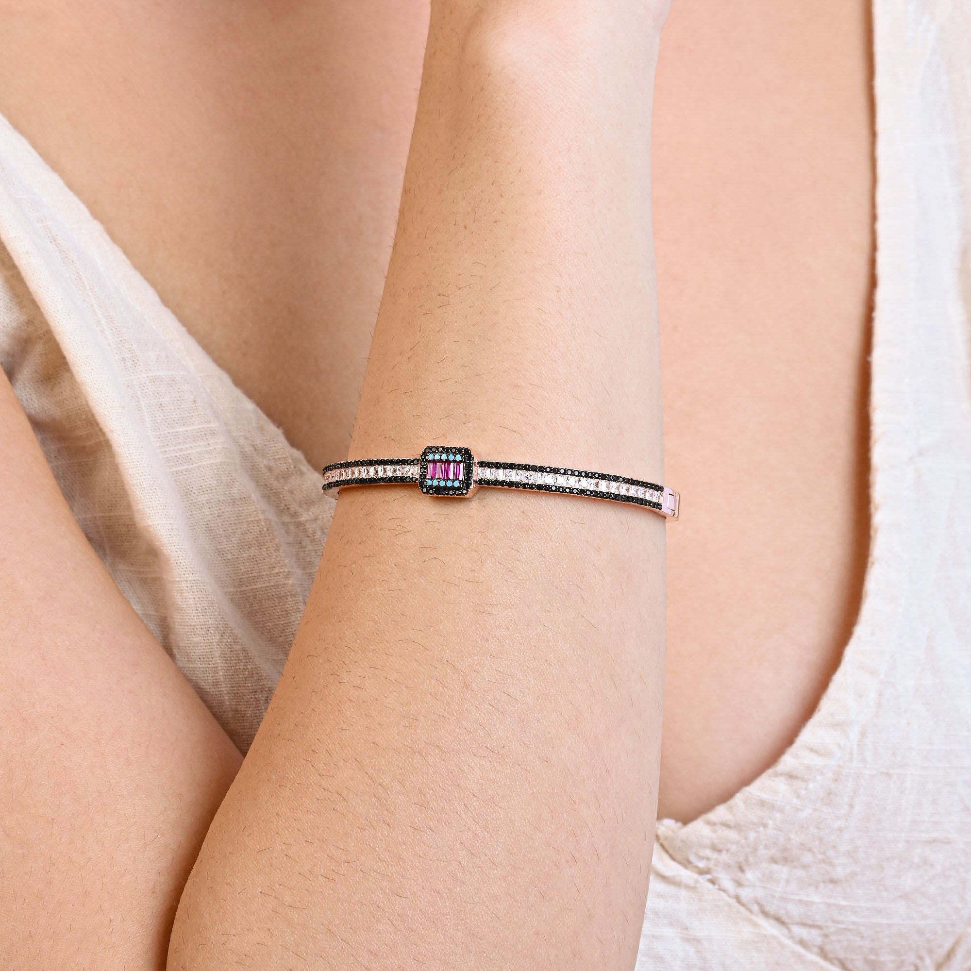 Prism Charm Silver Kada