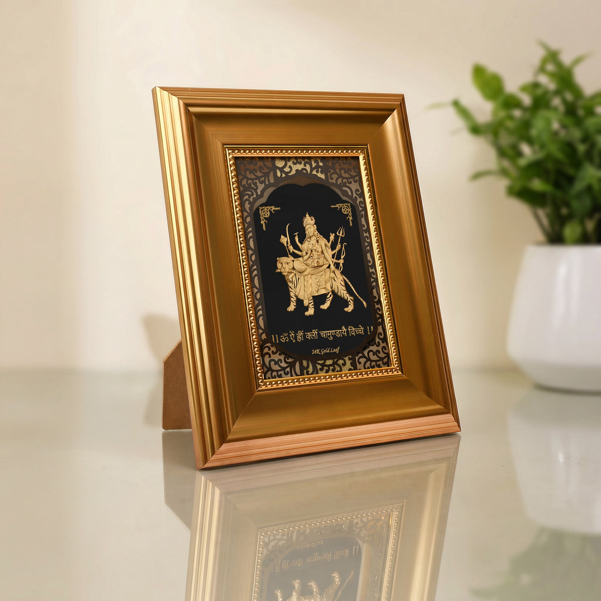 24K Gold Foil Maa Durga Frame