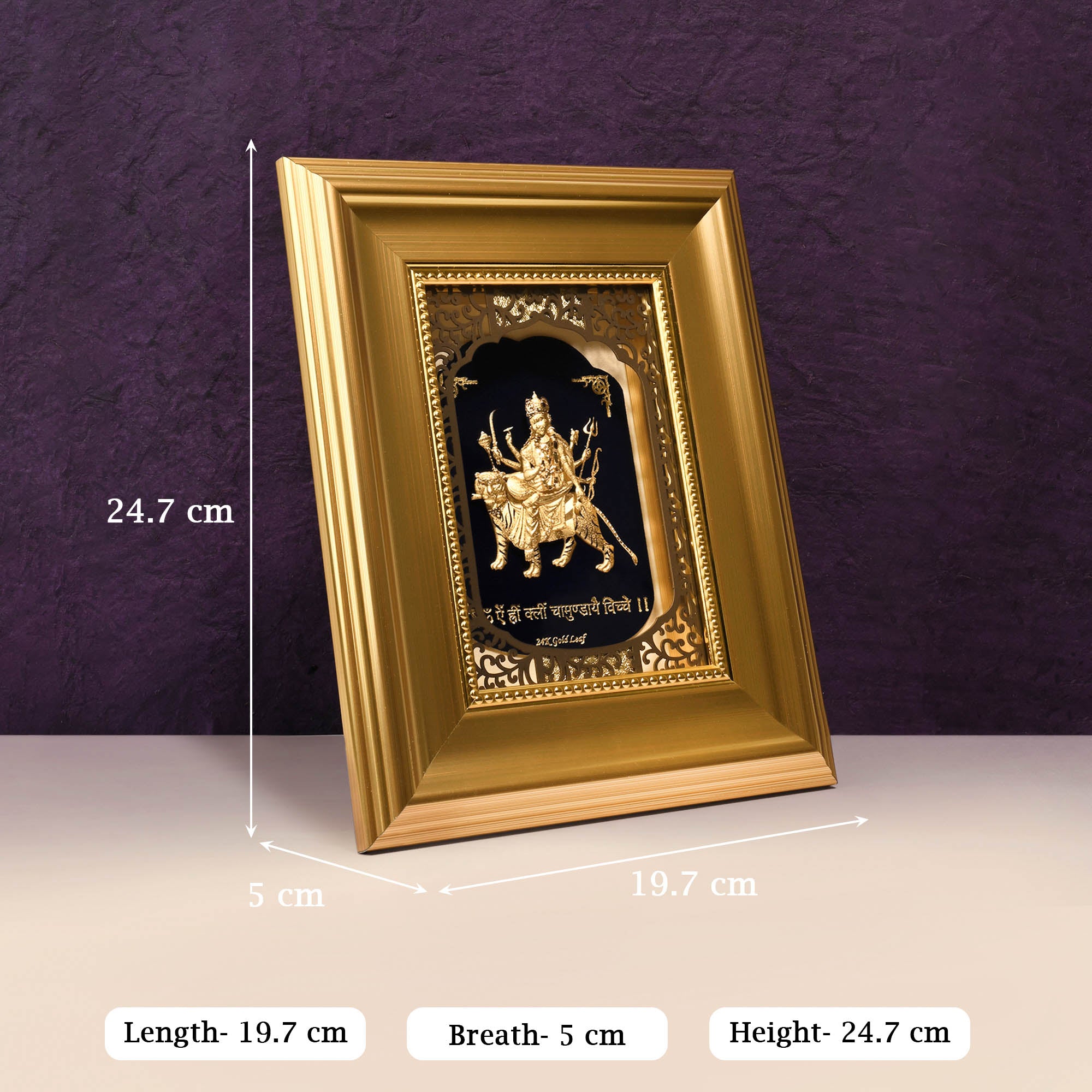 24K Gold Foil Maa Durga Frame