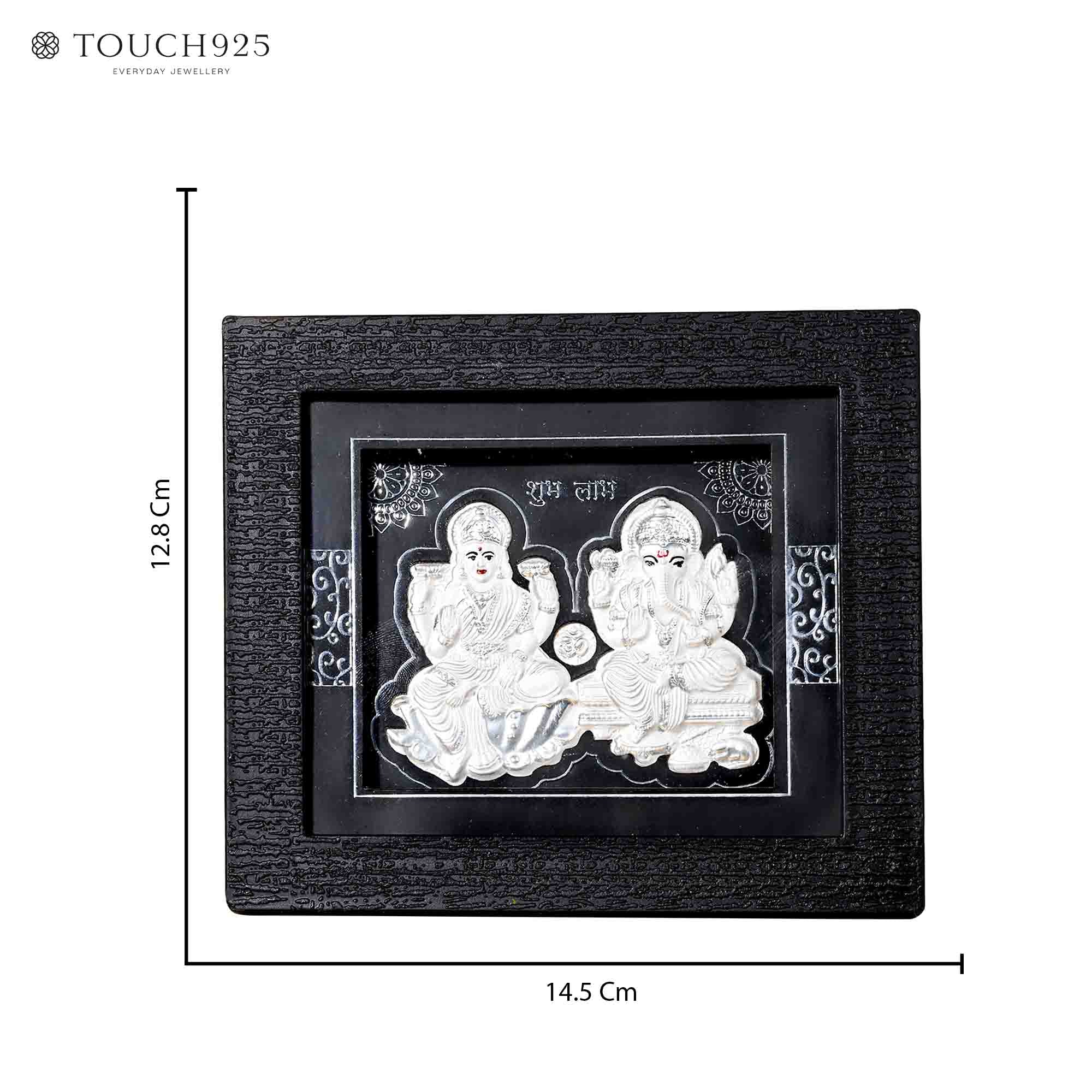 999 Silver Laxmi Ganesh Blessings Idol Frame