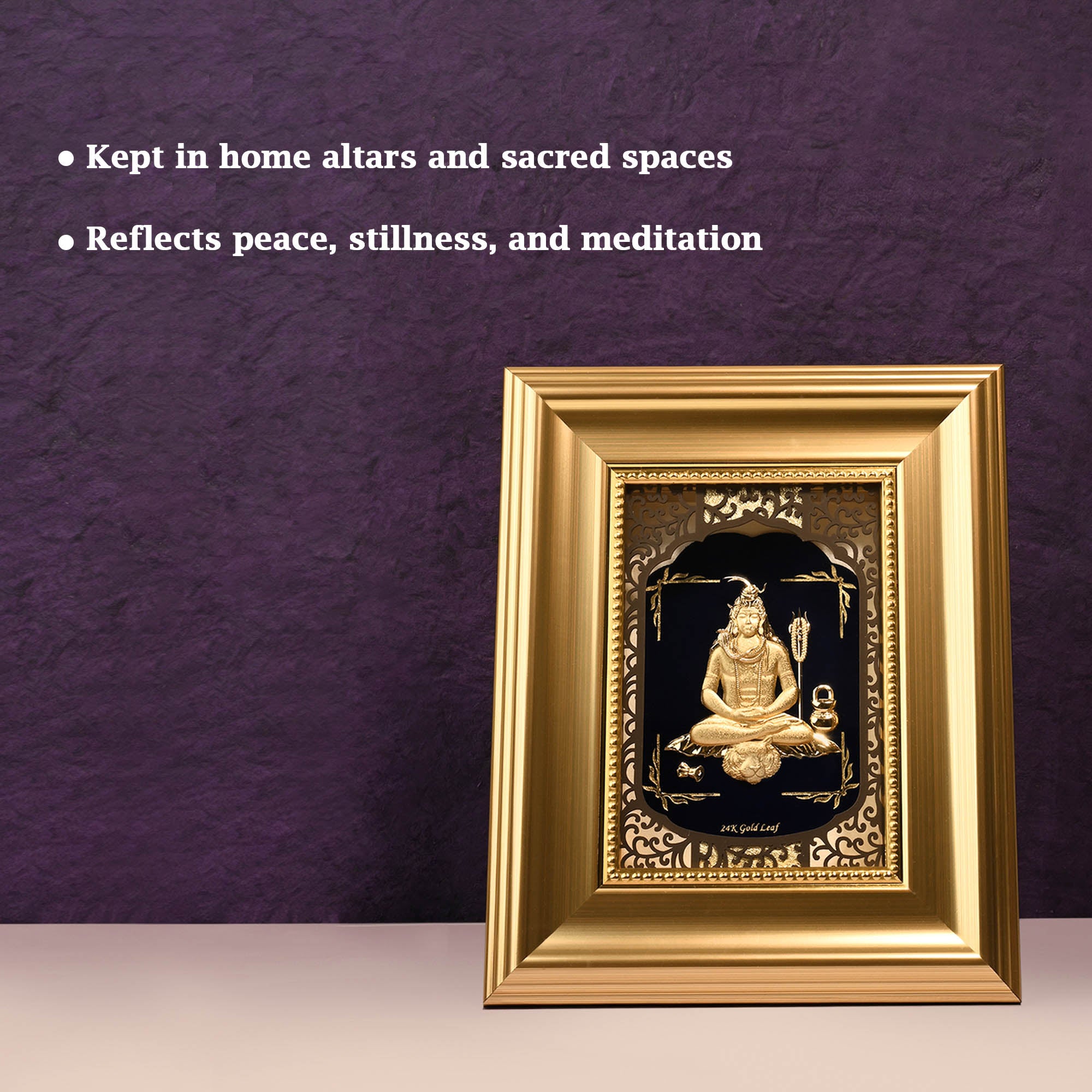 24K Gold Foil Lord Shiva Frame