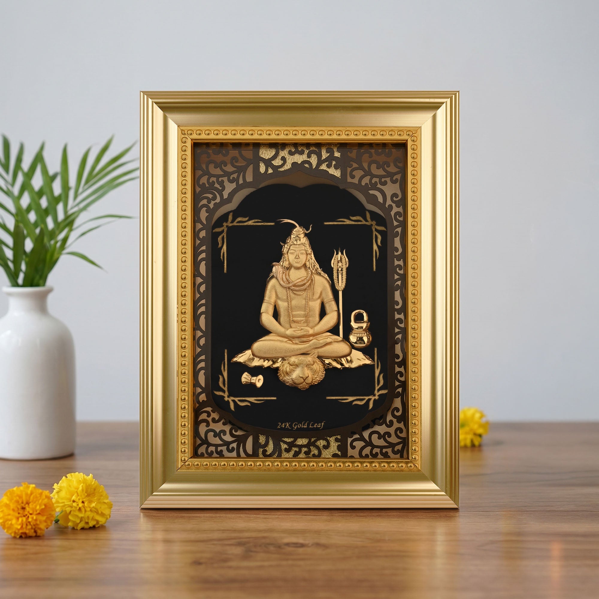 24K Gold Foil Lord Shiva Frame