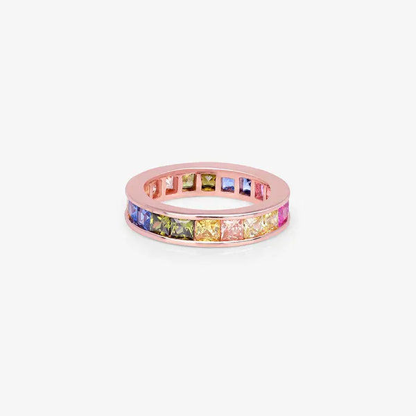 Dazzling Spectrum Rose Gold Ring