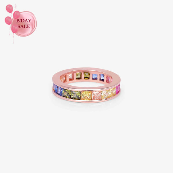 Dazzling Spectrum Rose Gold Ring - Touch925