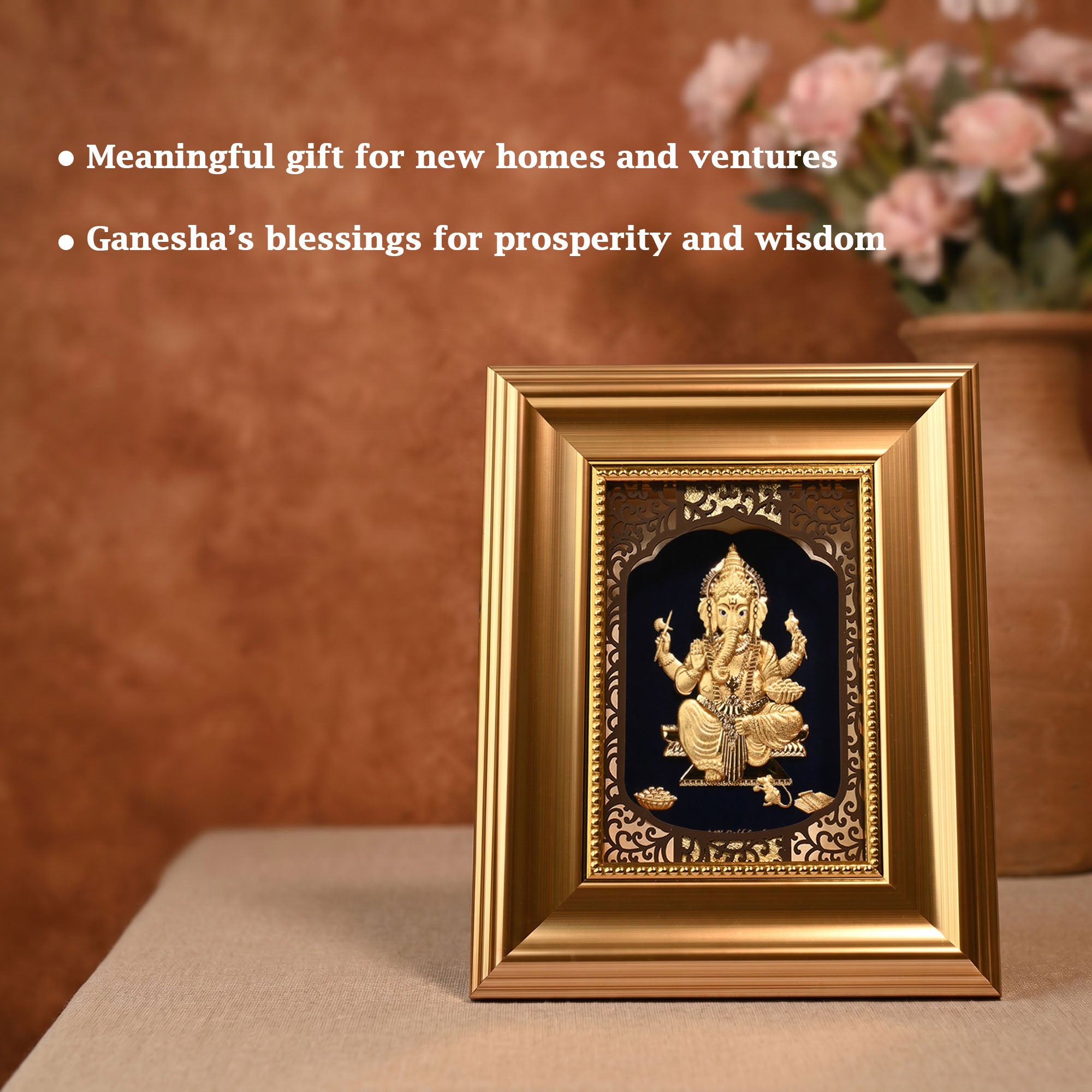 24K Gold Foil Lord Ganesha Frame