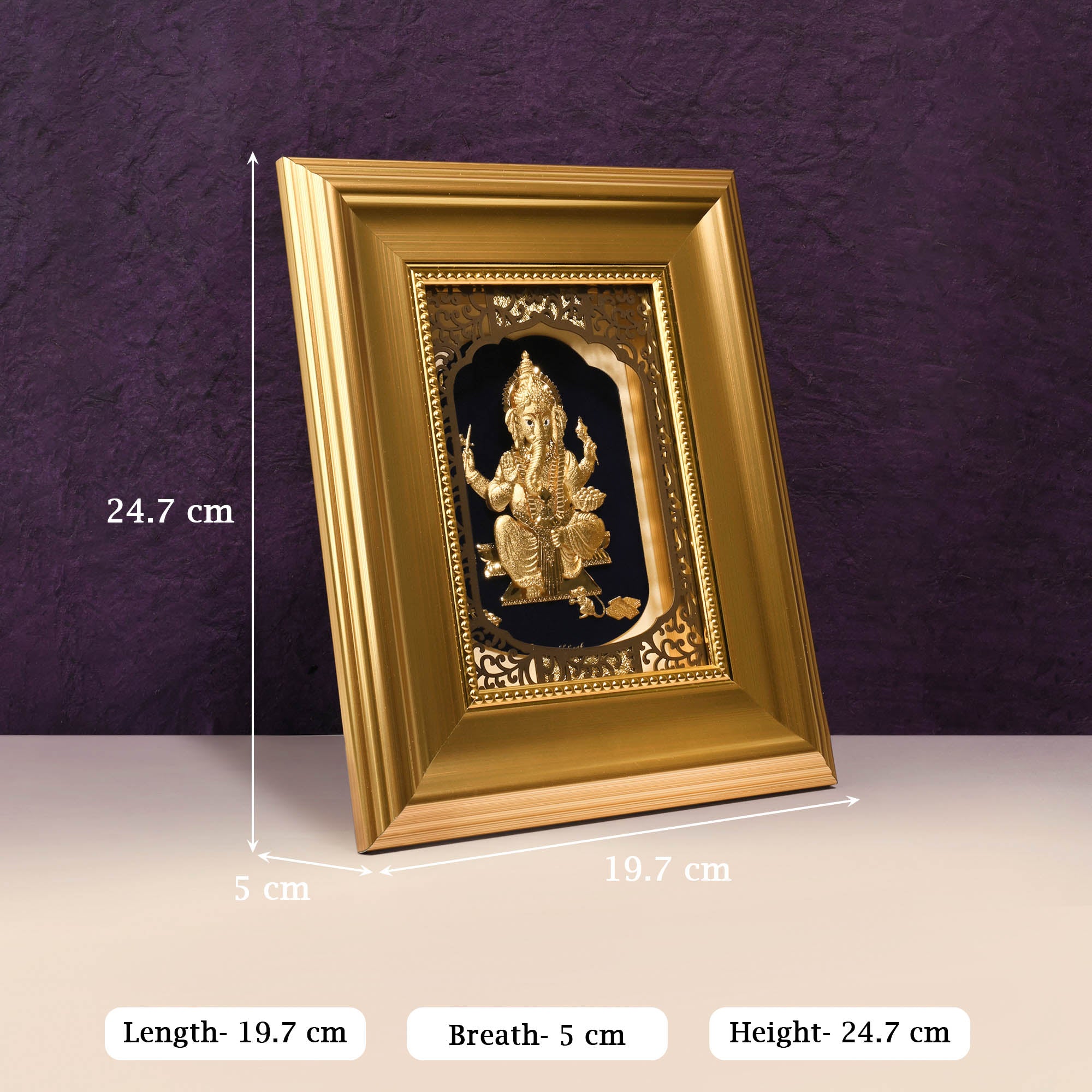 24K Gold Foil Lord Ganesha Frame