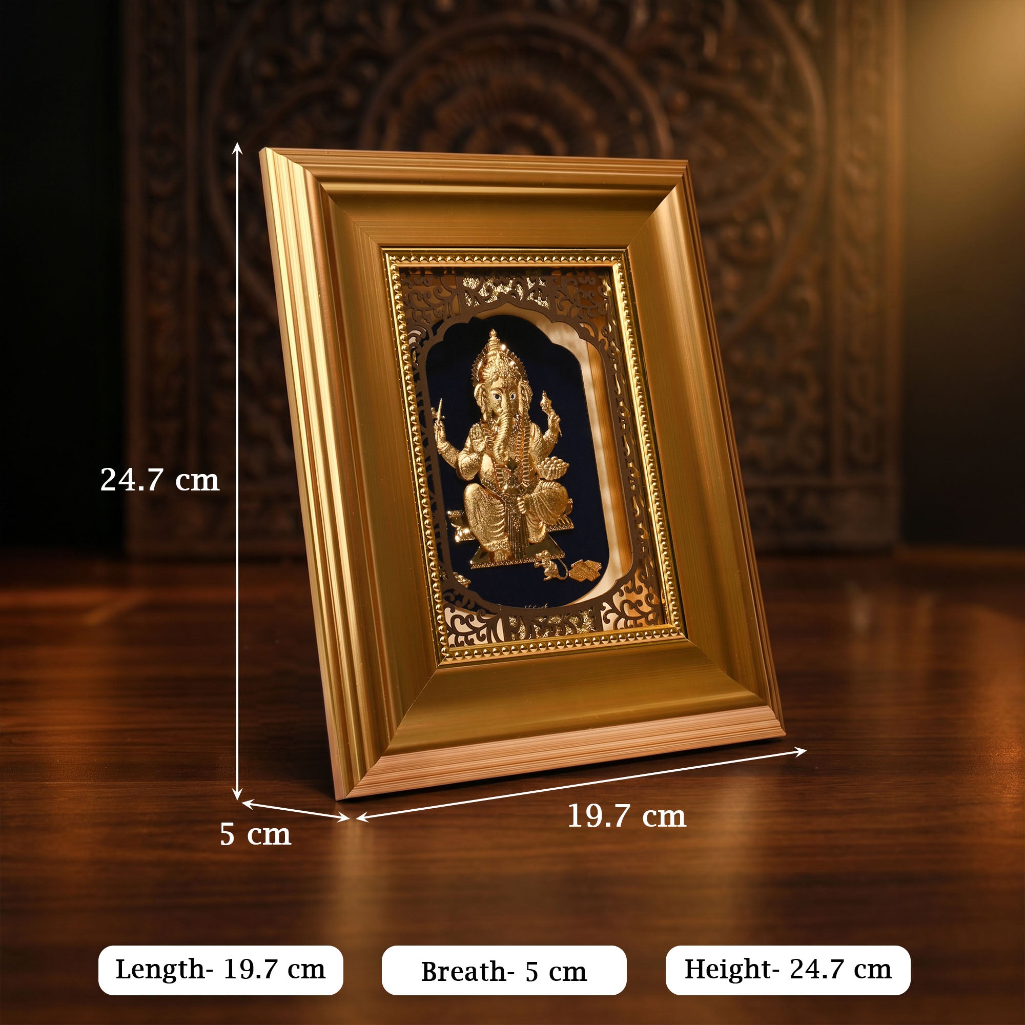 24K Gold Foil Lord Ganesha Frame