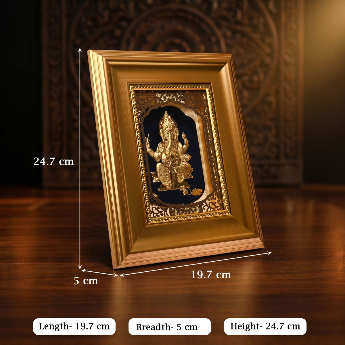 24K Gold Foil Lord Ganesha Frame