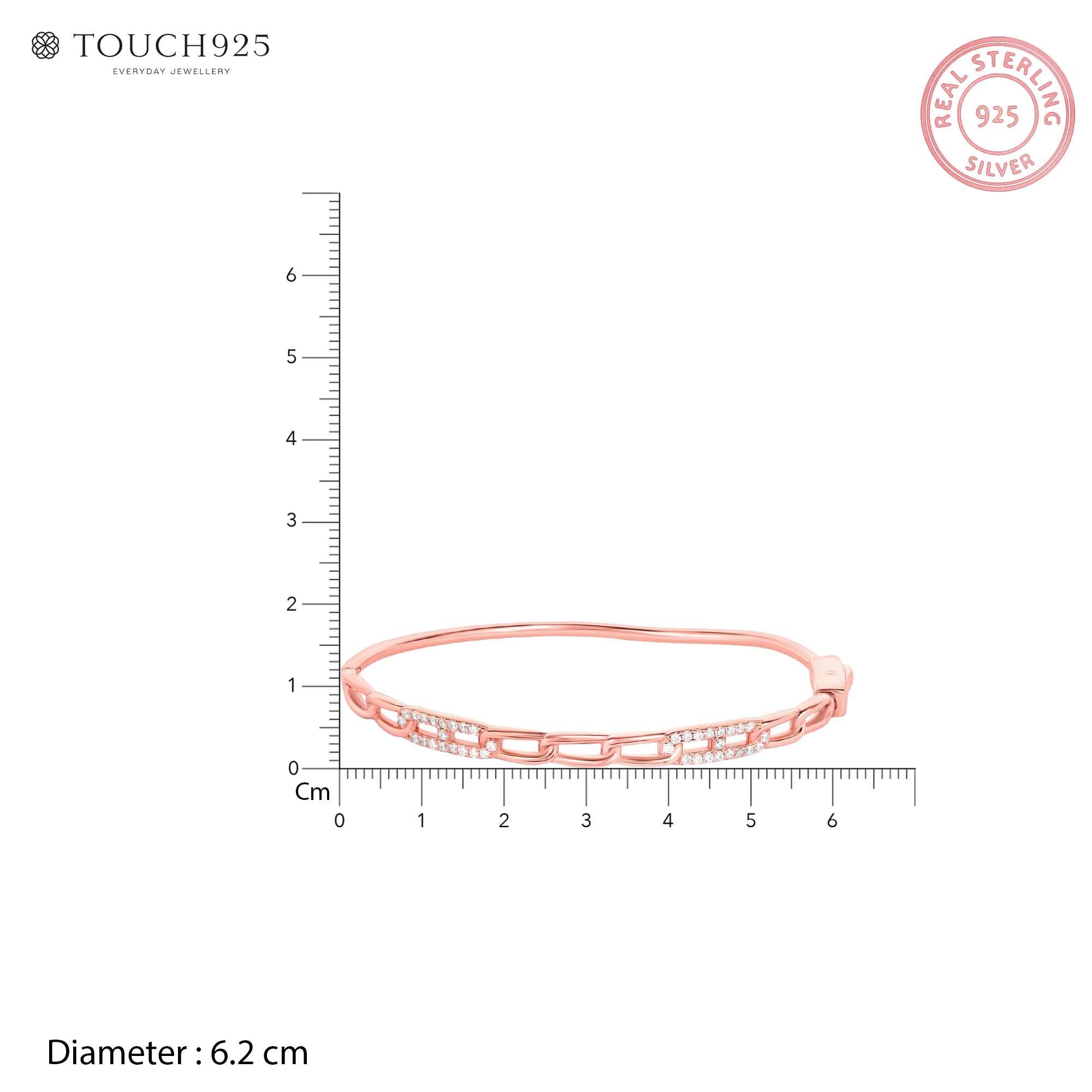 Linked Gleam Silver Kada