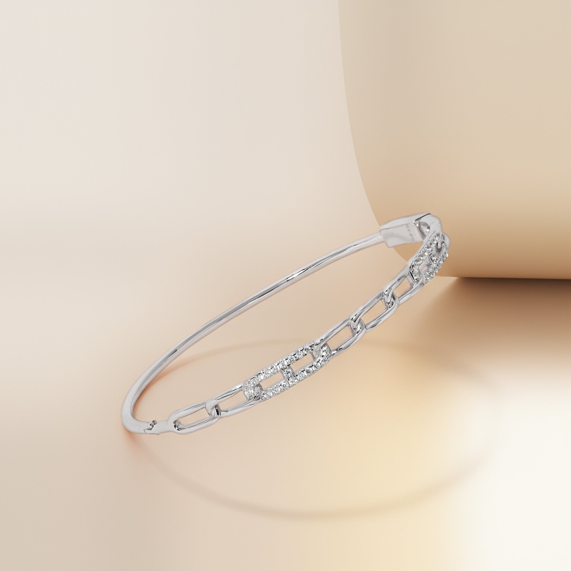 Linked Gleam Silver Kada