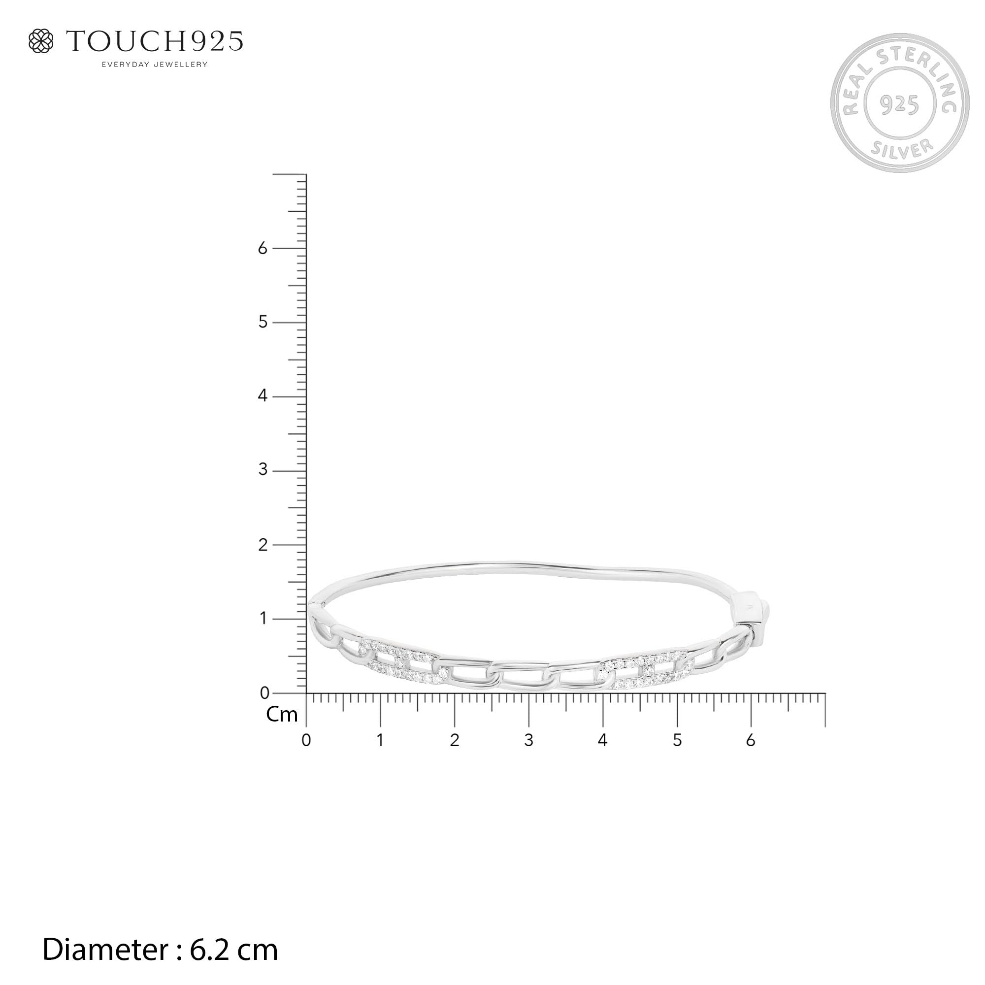 Linked Gleam Silver Kada