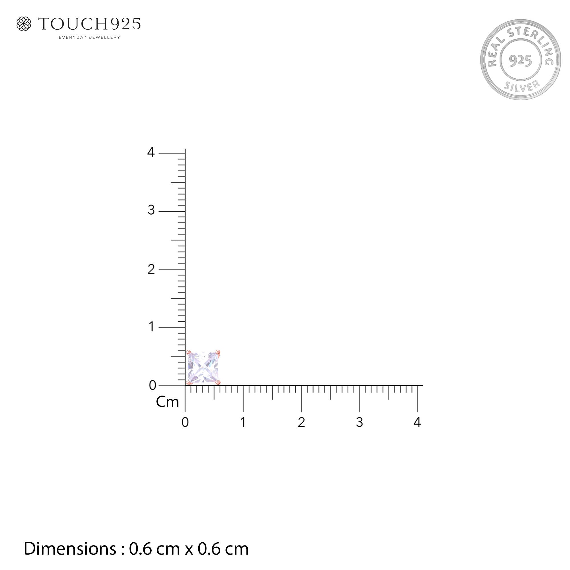 Blush Square Cut Studs