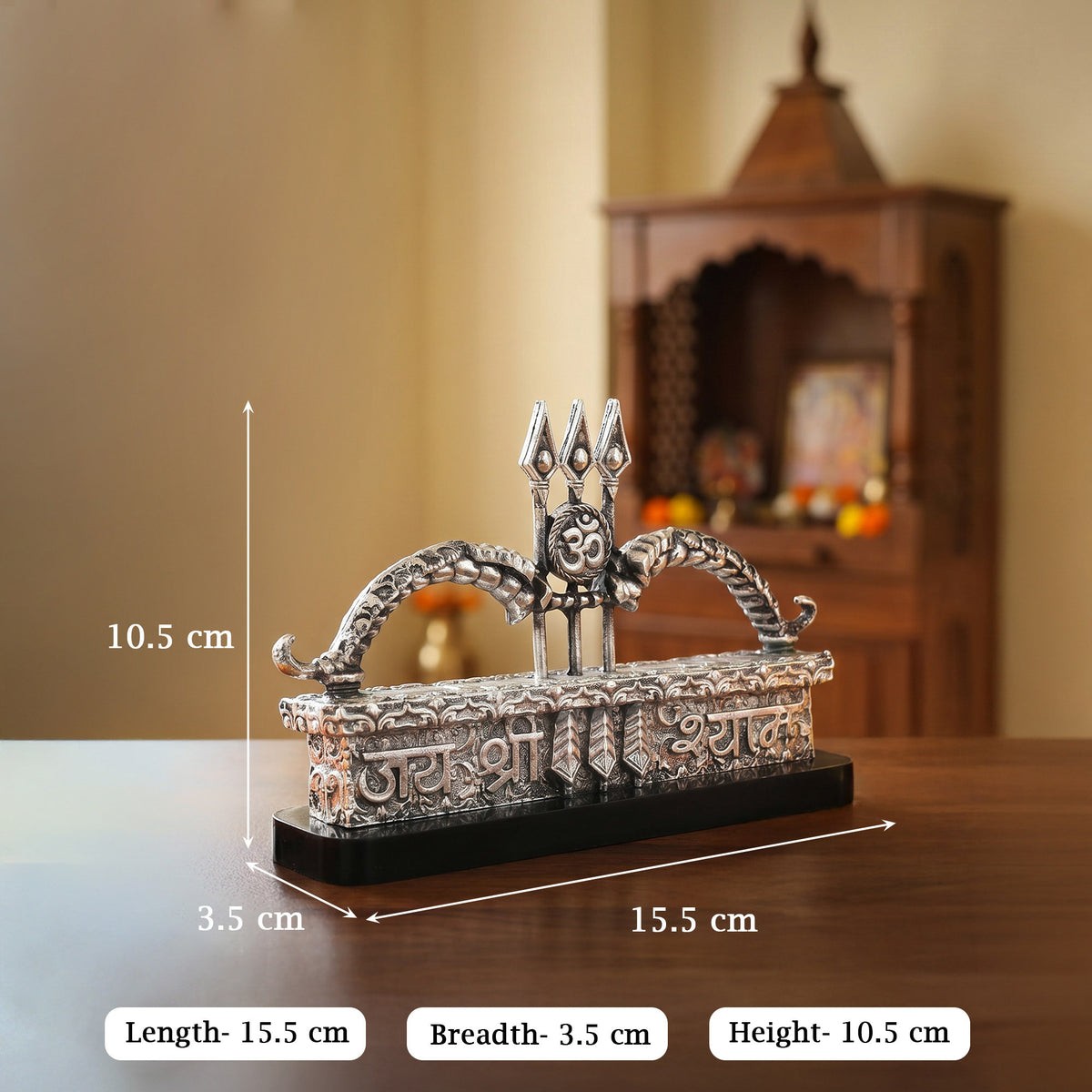 999 Silver Khatu Shyam Bow Trishul