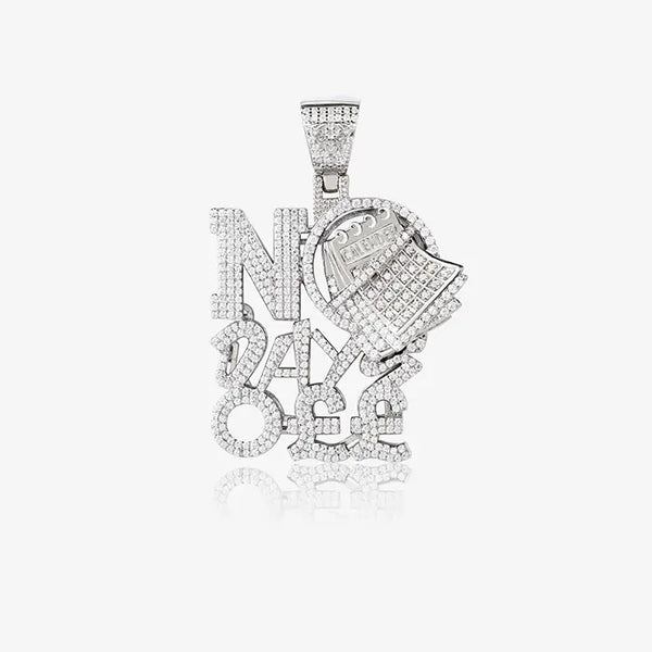 No Days Off Zircon Studded Silver Locket