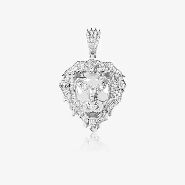 Majestic Roar Zircon Studded Silver Locket