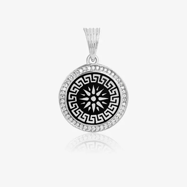 Spiked Circle Silver Locket