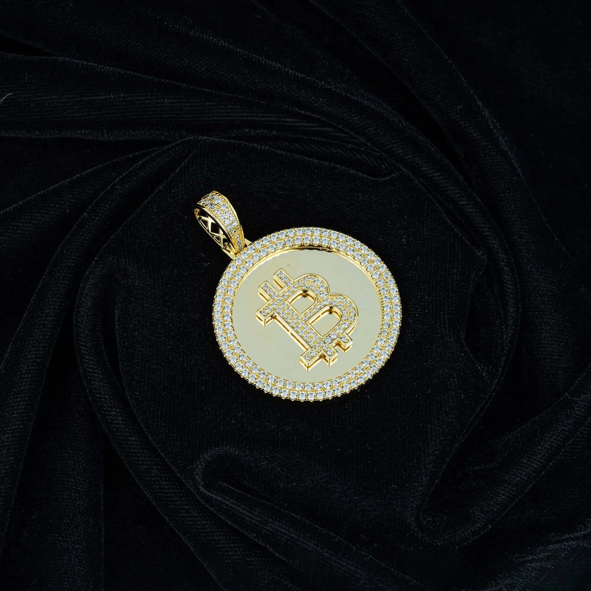 Crypto Elegance Zircon Studded Gold Locket - Touch925