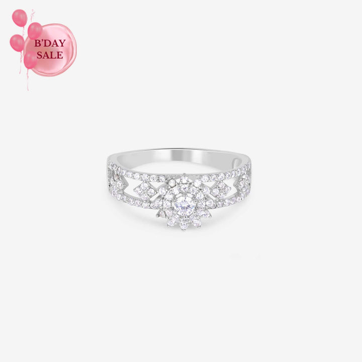Radiant Centerpiece CZ Silver Ring - Touch925