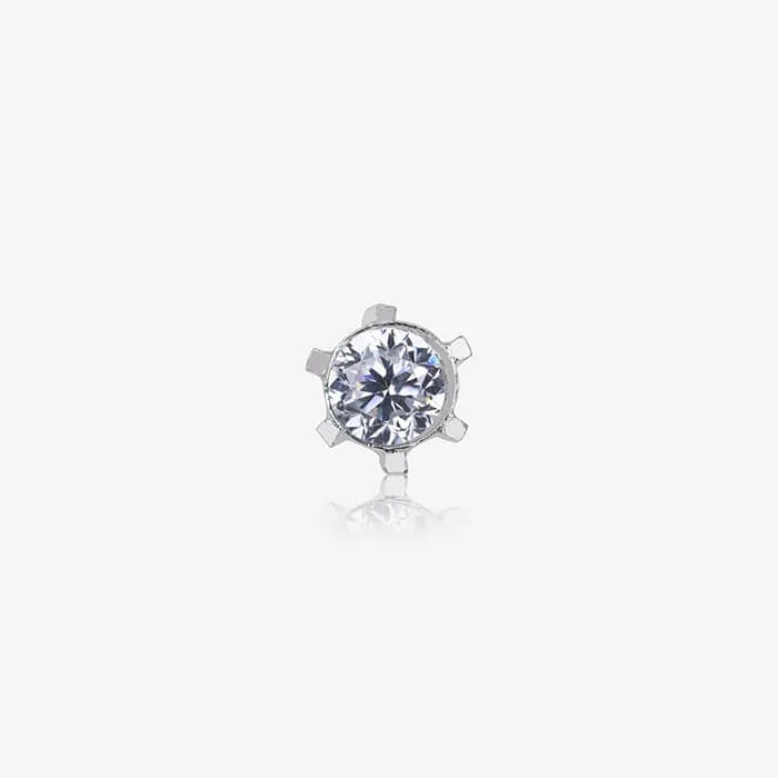 Silver Floral CZ Nose Pin - Touch925