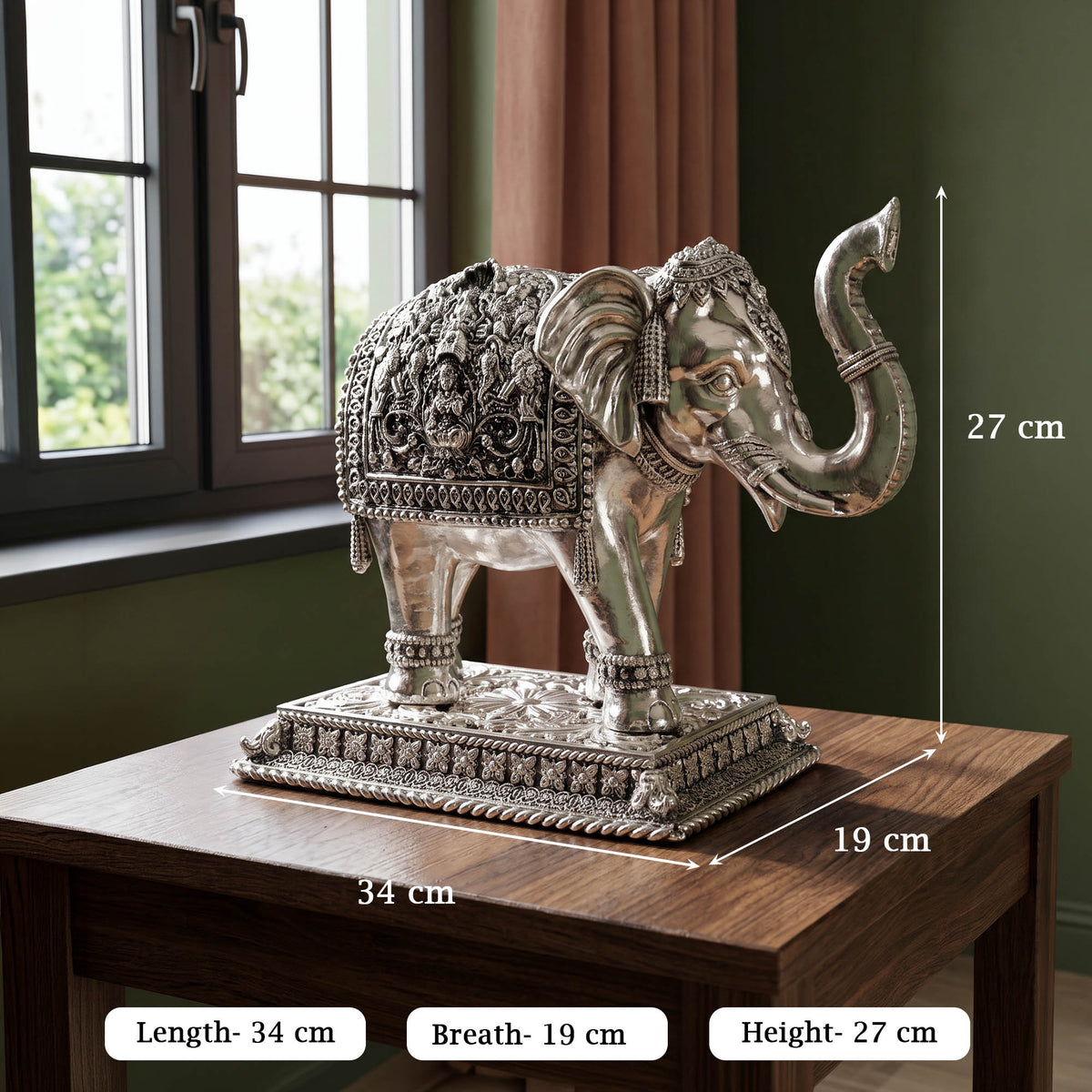 Silver Royal Elephant Pair
