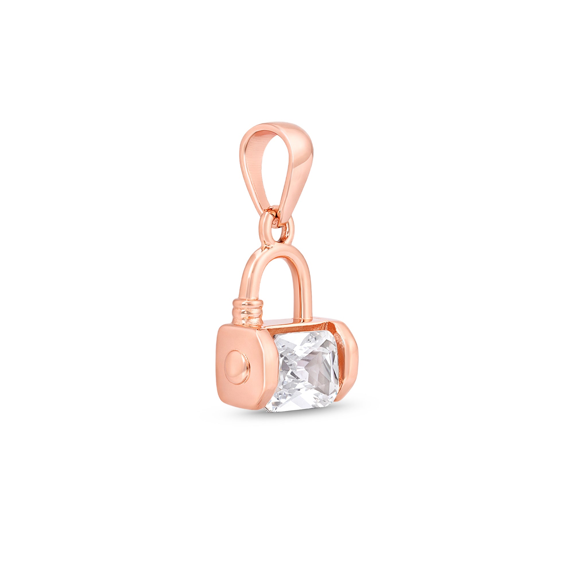 Crystal Lock Silver Pendant