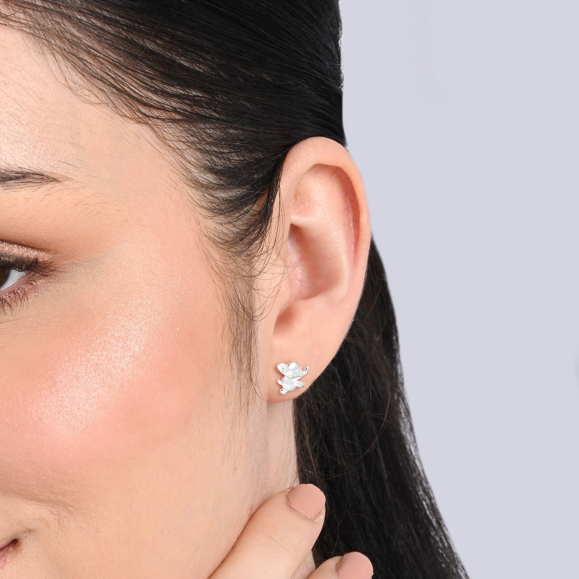 Silver Elephant Earrings