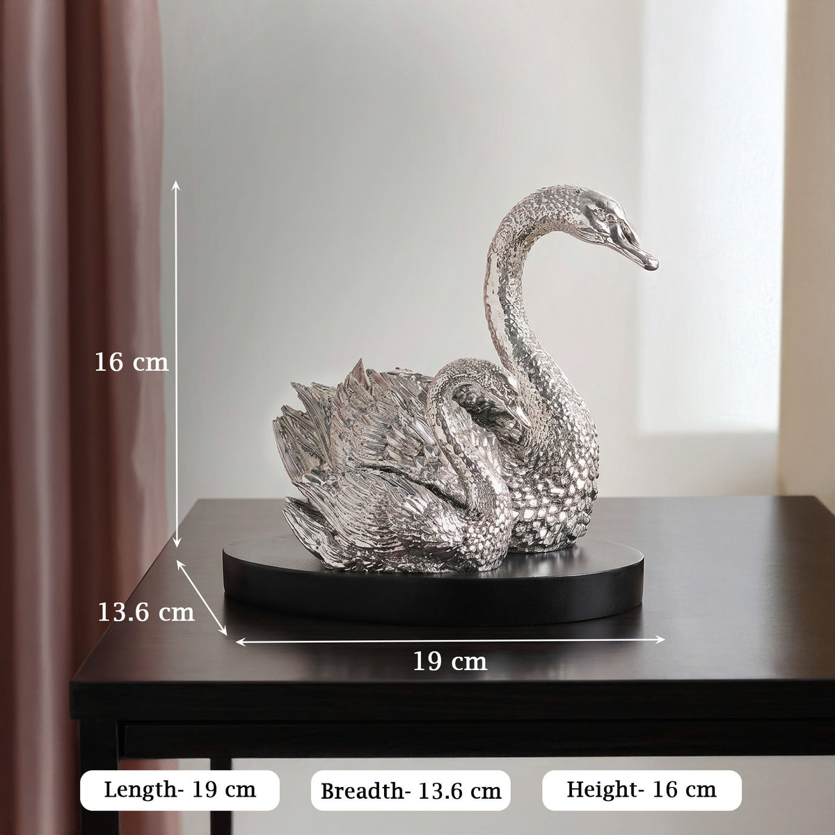 999 Silver Plated Twin Swan Figurine