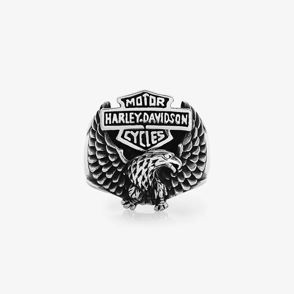 Harley Wings Oxidized Ring