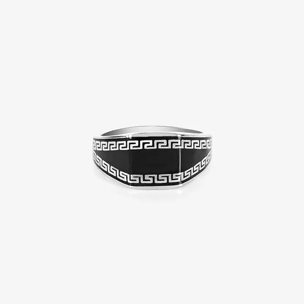 Gladiator Black Enamel Ring